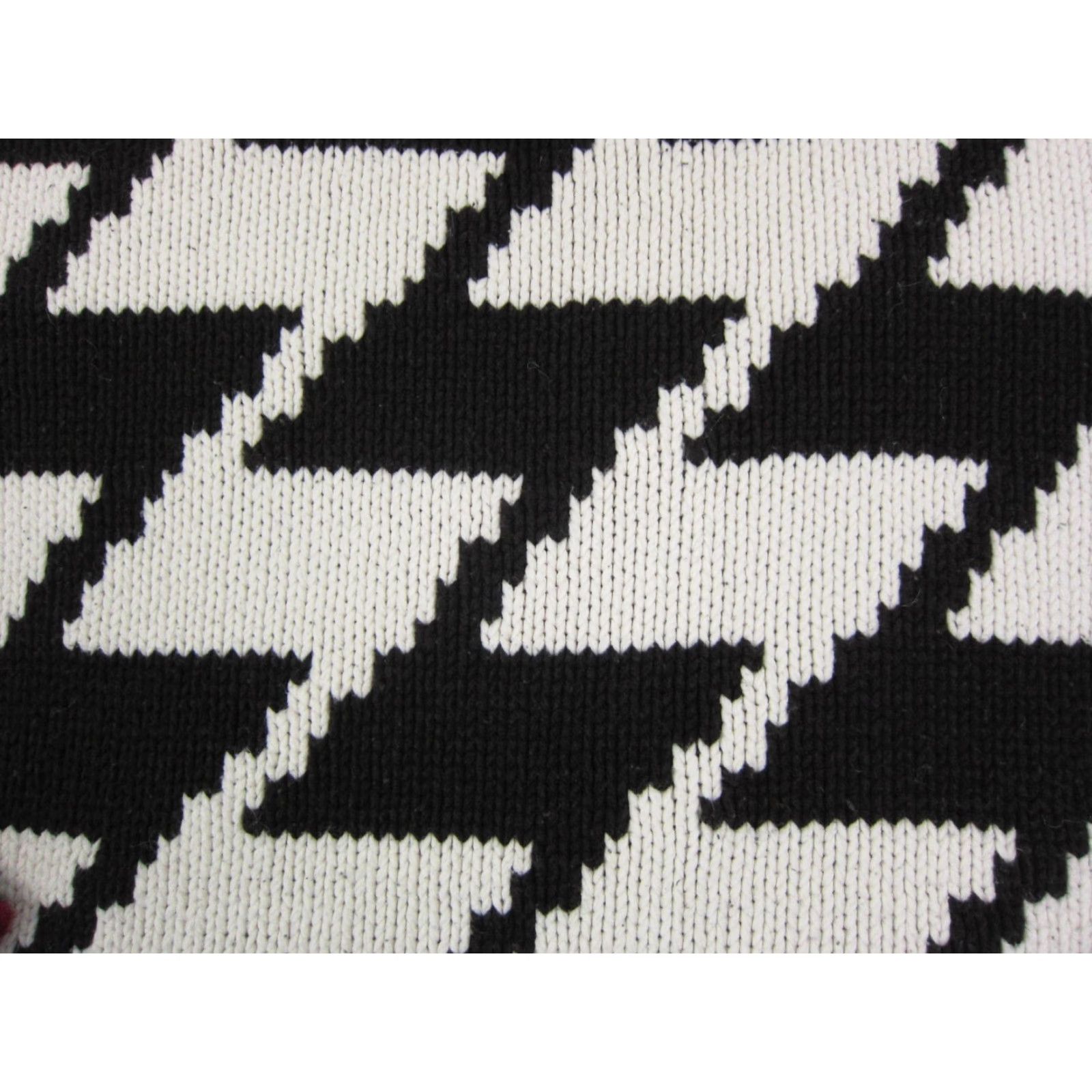 Vintage Emma James Sweater Womens XL Black White Houndstooth Zig Zag Geometric Knit Pullover Mock Neck Long Sleeve Casual 80s 90s Vintage: No Size XL / US 12-14 / IT 48-50 - 3 Thumbnail