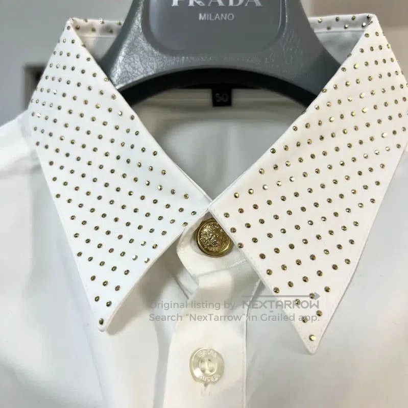 Versace Versace White Cotton Long Sleeve Shirt for Men . Size US L / EU 52-54 / 3 - 2 Thumbnail