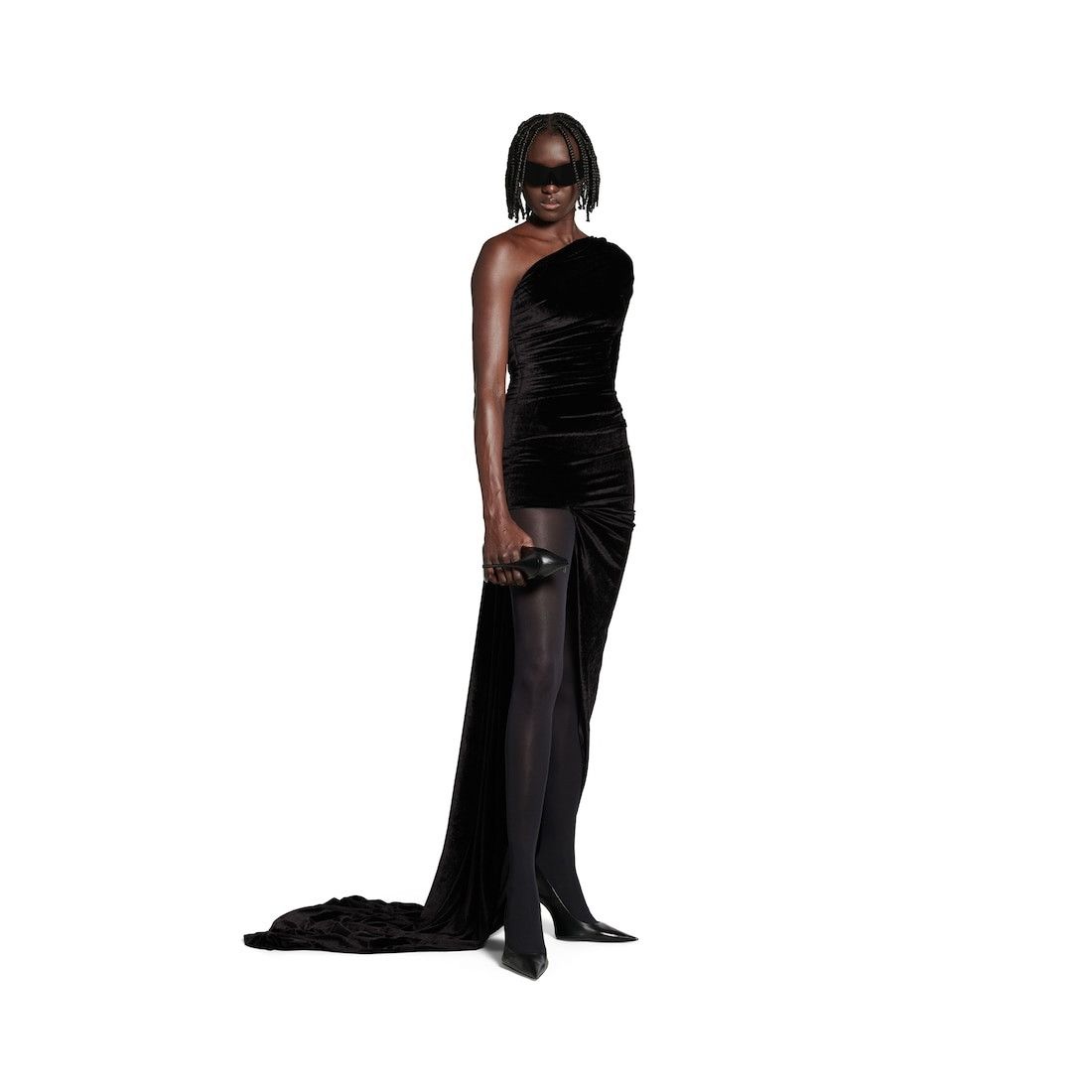 Balenciaga o1bcso1str0326 Asymmetric Dress in Black Size XS / US 0-2 / IT 36-38 - 2 Thumbnail