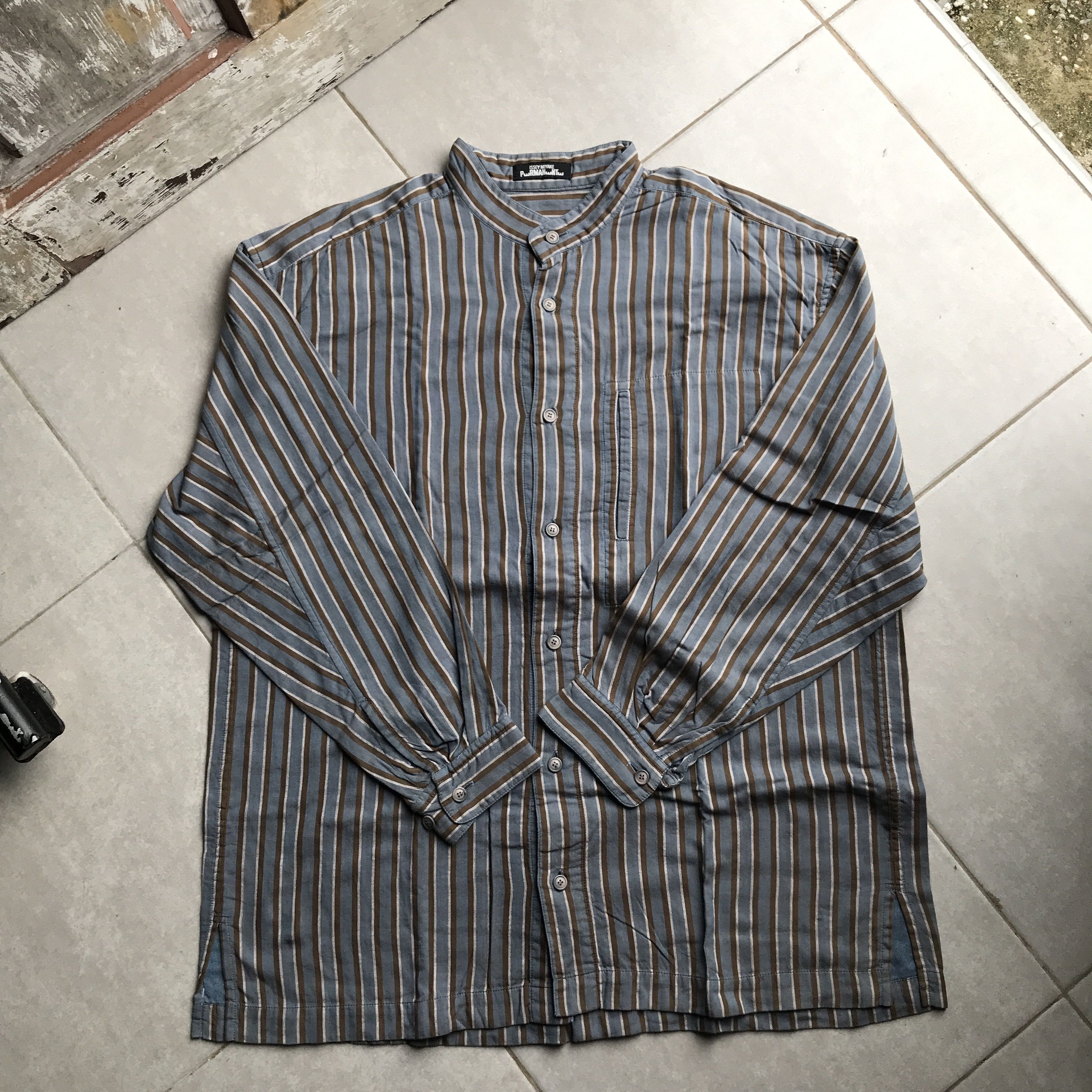 Issey Miyake Vintage 80s Issey Miyake Pemarnente shanghai neck shirt Size US M / EU 48-50 / 2 - 1 Thumbnail