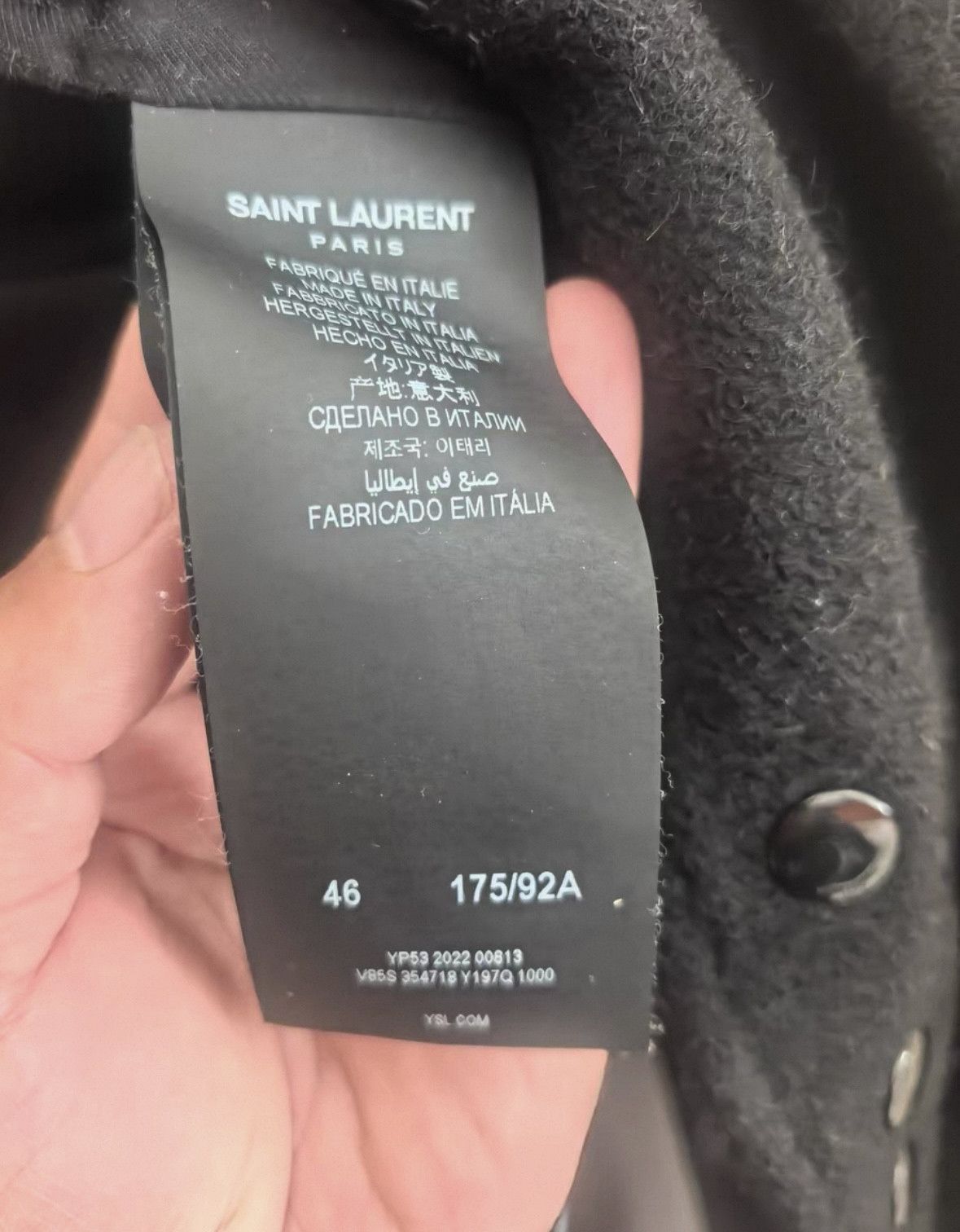 Saint Laurent Paris Saint Laurent Black Wool Baseball Jacket Size 46 Size US S / EU 44-46 / 1 - 2 Thumbnail