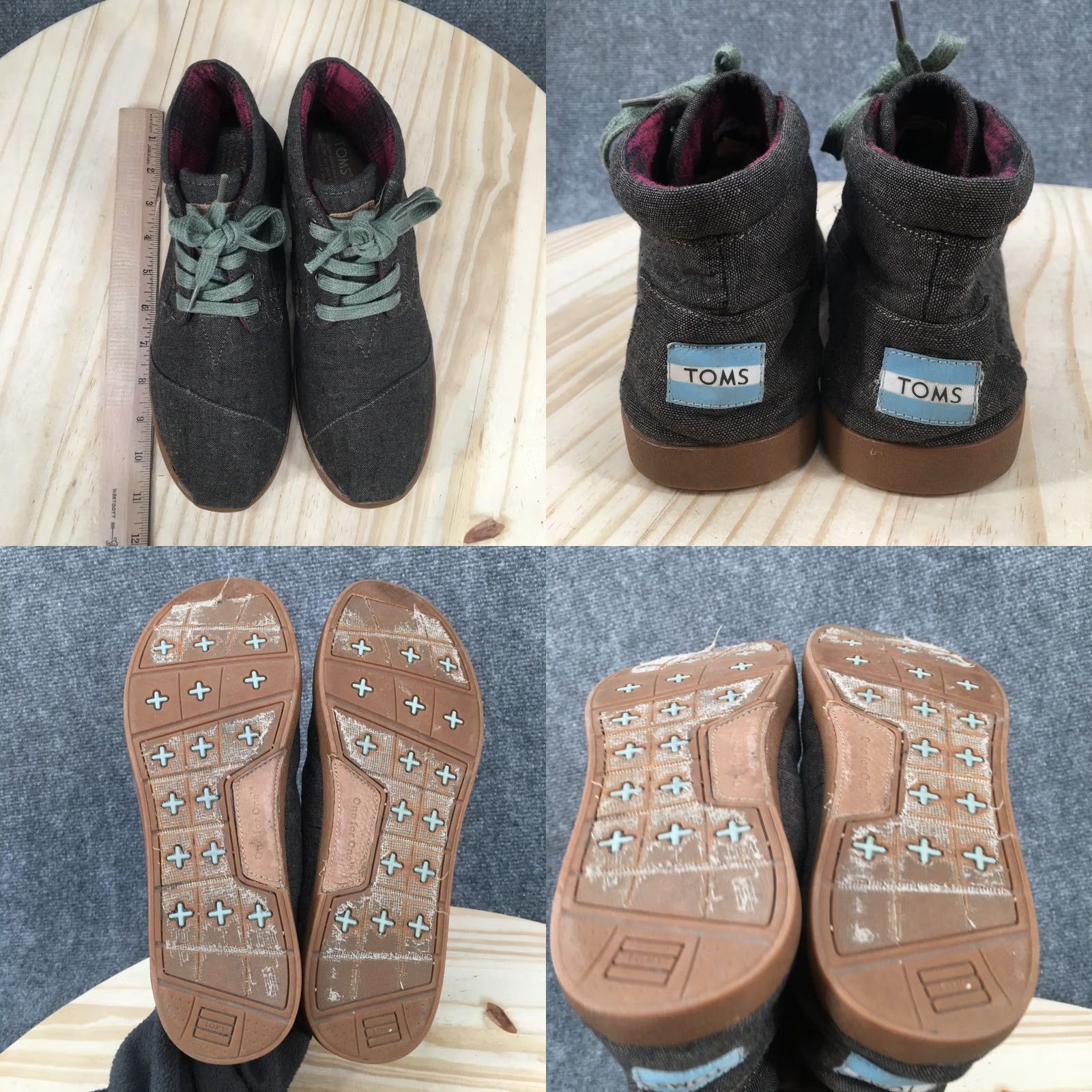 Toms TOMS Boots Womens 9.5 Chukka Gray Canvas Lace Up Comfort Casual Ankle Top Flats Shoes Boot Size L / US 10 / IT 46 - 8 Thumbnail