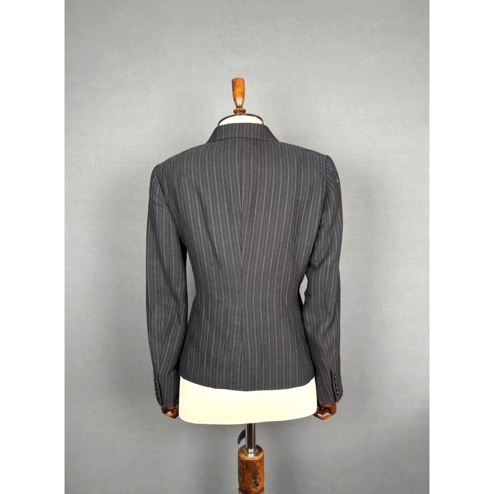 Ralph Lauren Ralph Lauren Womens Double Breasted Coat Size 8 Black Striped Viscous Blazer Size M / US 6-8 / IT 42-44 - 2 Thumbnail