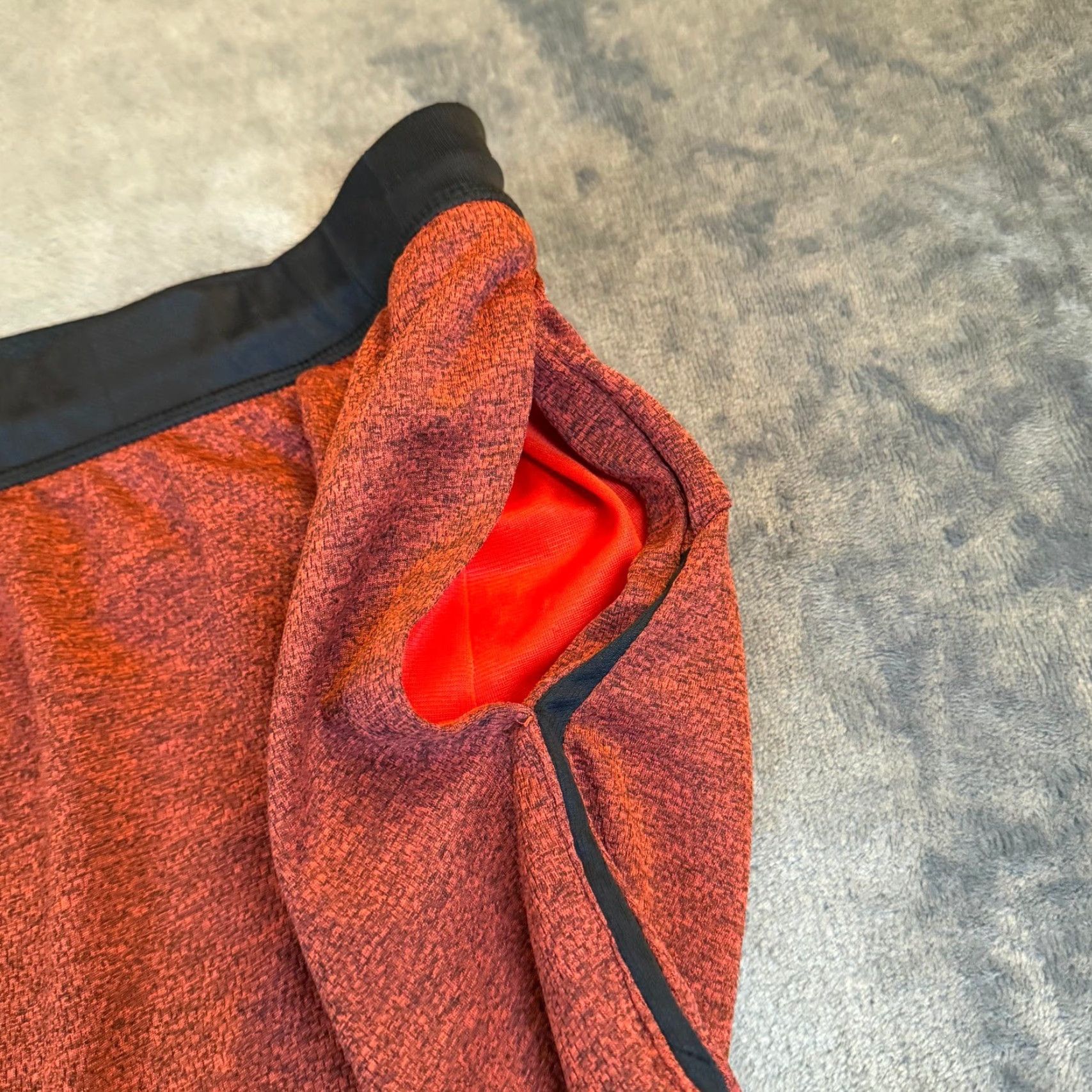 Adidas Adidas Athletic Shorts Mens Large Red Black Space Dye Heathered Gym Training Basketball Running Size US 33 - 5 Thumbnail