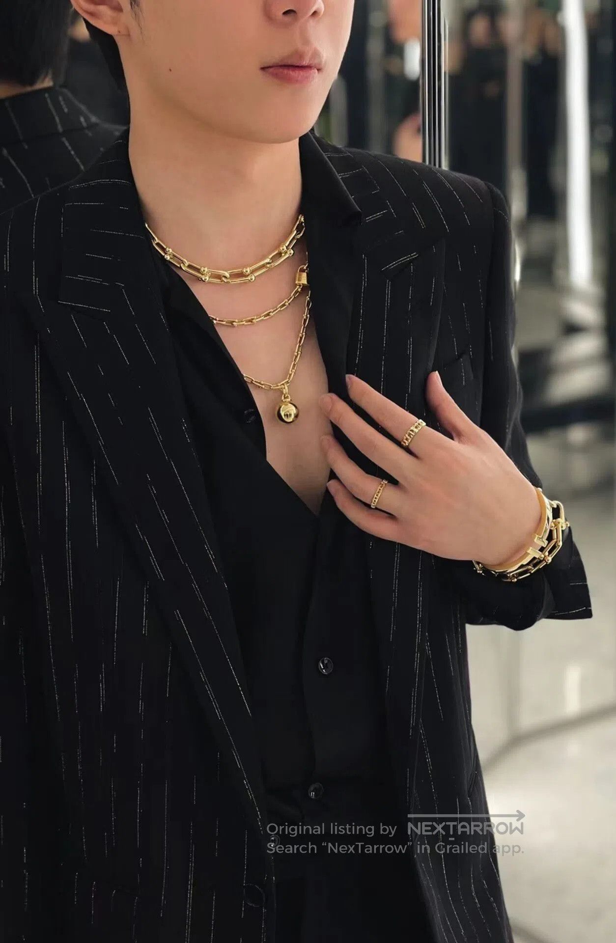 Saint Laurent Paris Saint Laurent Paris Black and gold suit| Size US M / EU 48-50 / 2 - 5 Thumbnail