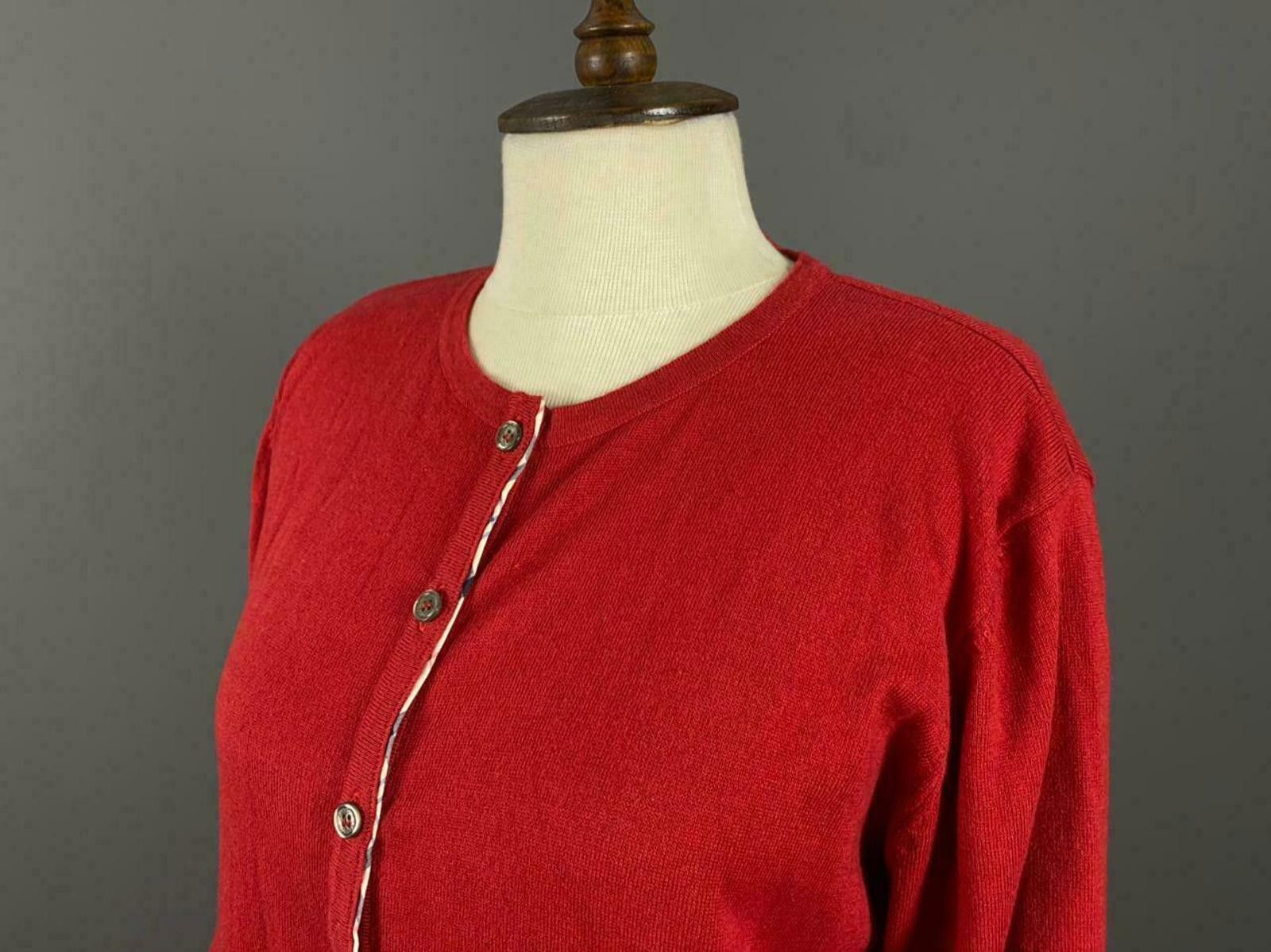 Barbour Barbour Summer Tartan Red Cashmere Cardigan Jumper Size 14 Size XL / US 12-14 / IT 48-50 - 2 Thumbnail