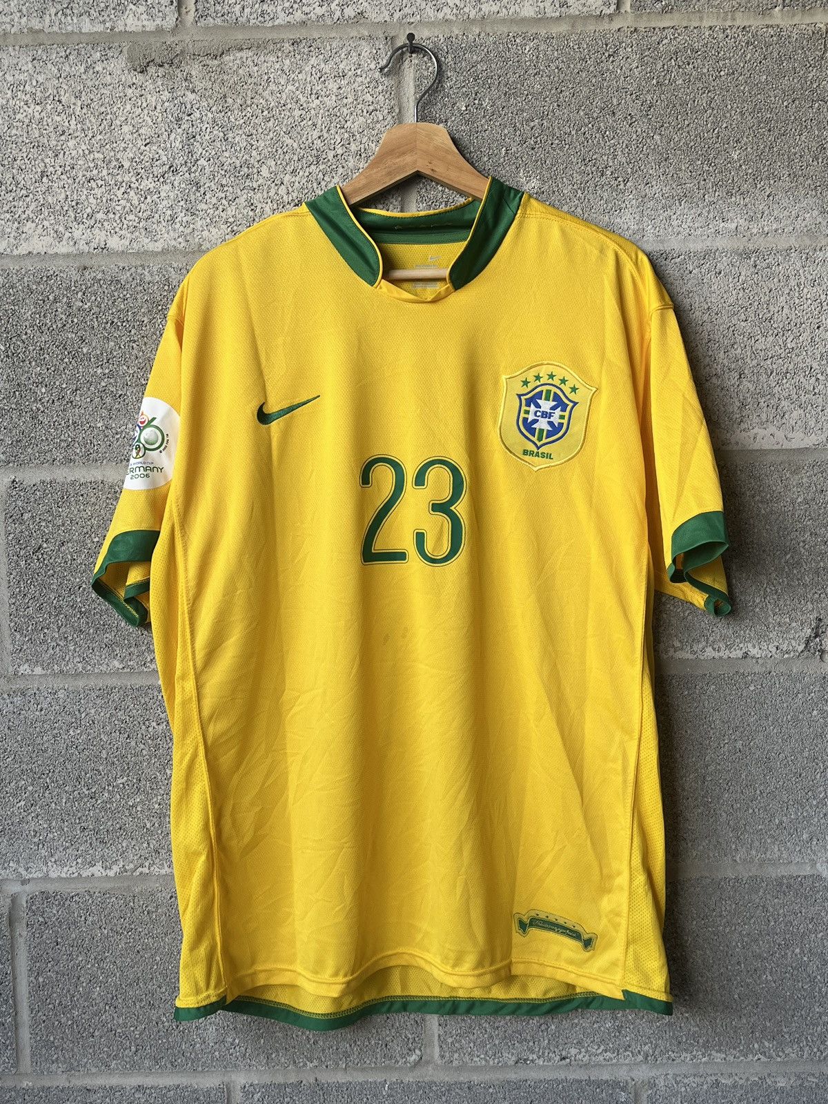 Nike × Vintage Nike Robinho Brazil 🇧🇷 National Soccer Futbol Jersey Kit Size US XL / EU 56 / 4 - 1 Thumbnail