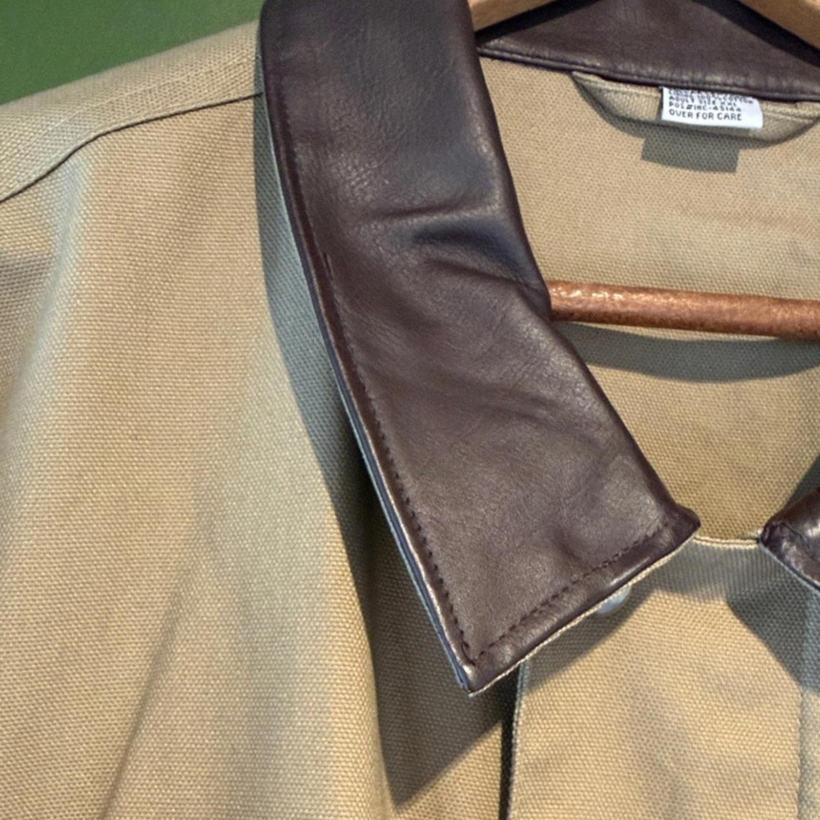 Marlboro Vintage Marlboro Men's Tan Jacket with Leather Collar Size US XL / EU 56 / 4 - 3 Thumbnail