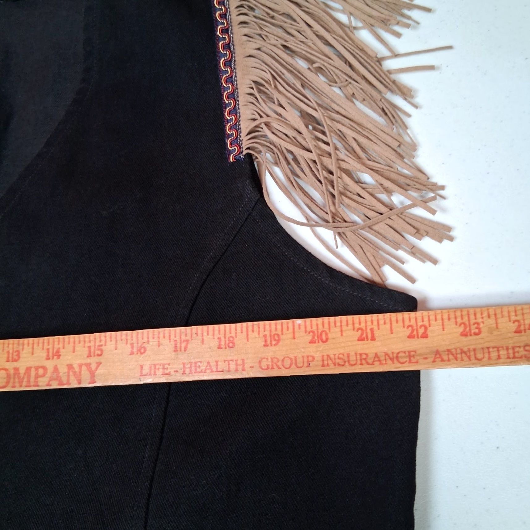 Vintage VINTAGE Wanted by Beads Beautiful Western Vest Women XL Black Denim Fringe USA Made Cowgirl Vest Size XL / US 12-14 / IT 48-50 - 5 Thumbnail
