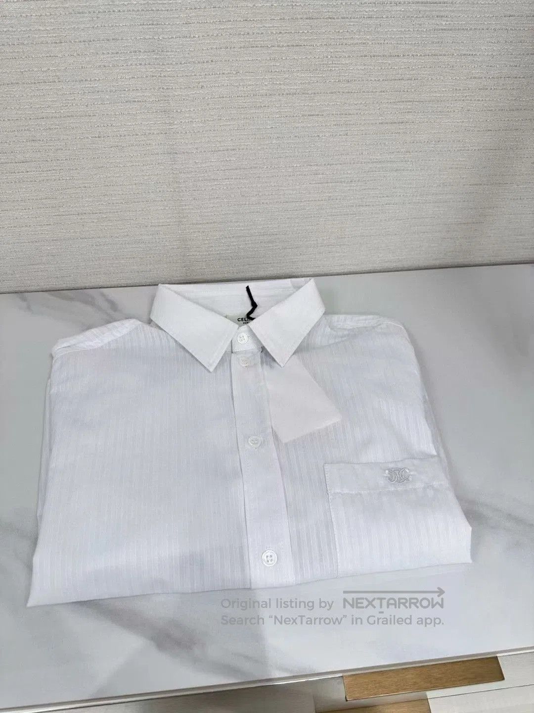 Saint Laurent Paris Celine White Striped Long. Size S / US 4 / IT 40 - 1 Thumbnail