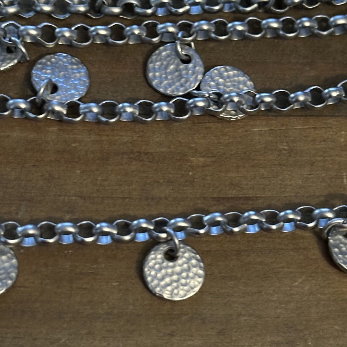 Other Barbara Boz long silver rolo chain w/hammered discs necklace Size ONE SIZE - 3 Thumbnail