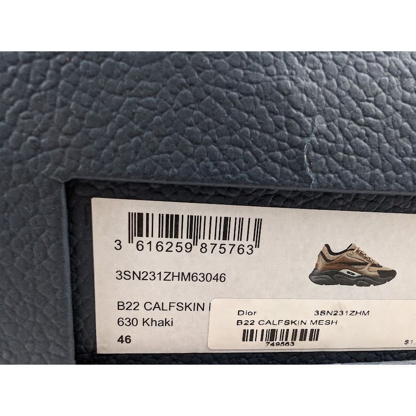 Dior o1rshd1 B22 Calfskin Mesh Sneakers in Khaki Size US 13 / EU 46 - 23 Thumbnail