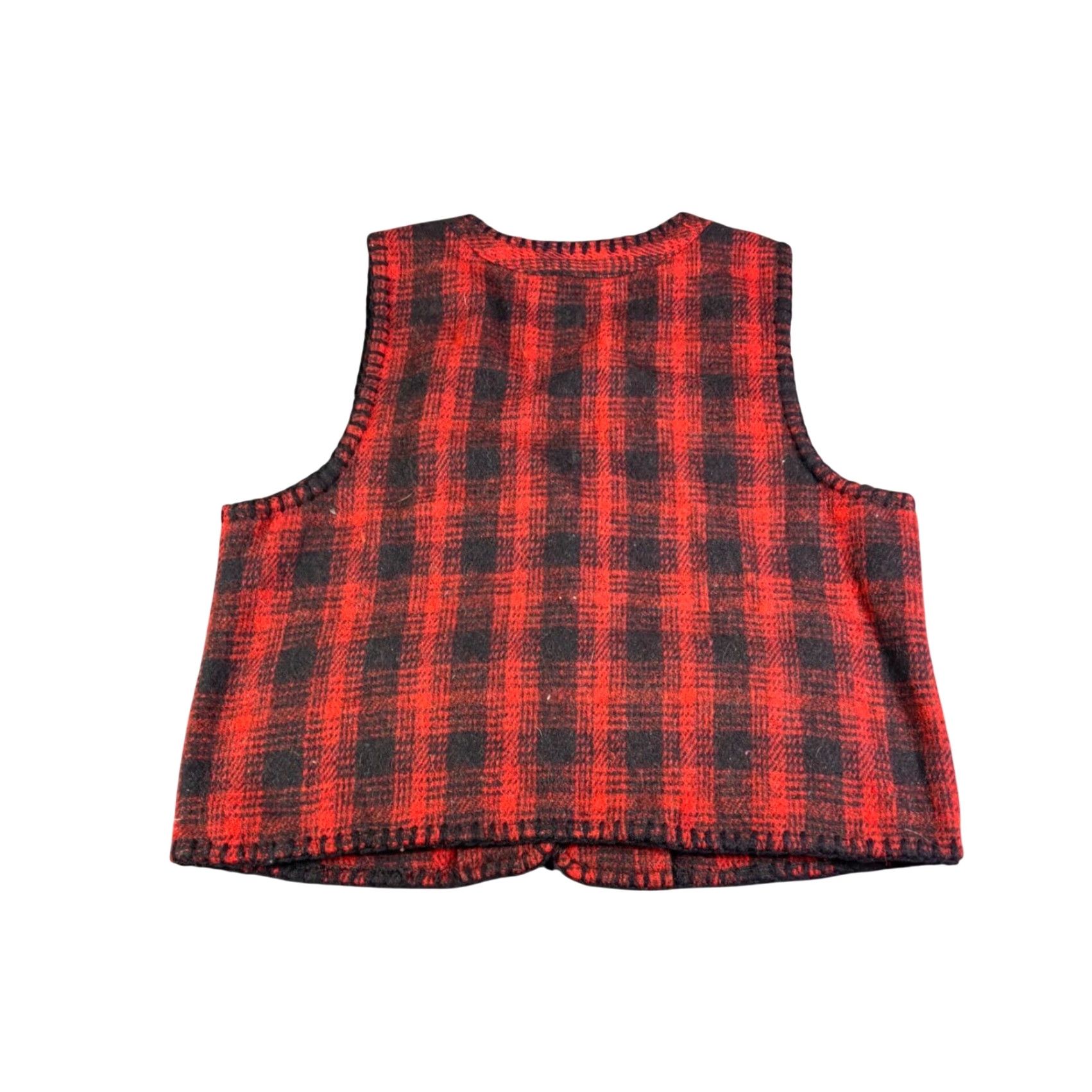 At Last & Co At Last & Co Vest Red Black Buffalo Plaid Wool Blend Button V-Neck Sleeveless L Women Vintage Casual Size L / US 10 / IT 46 - 2 Thumbnail