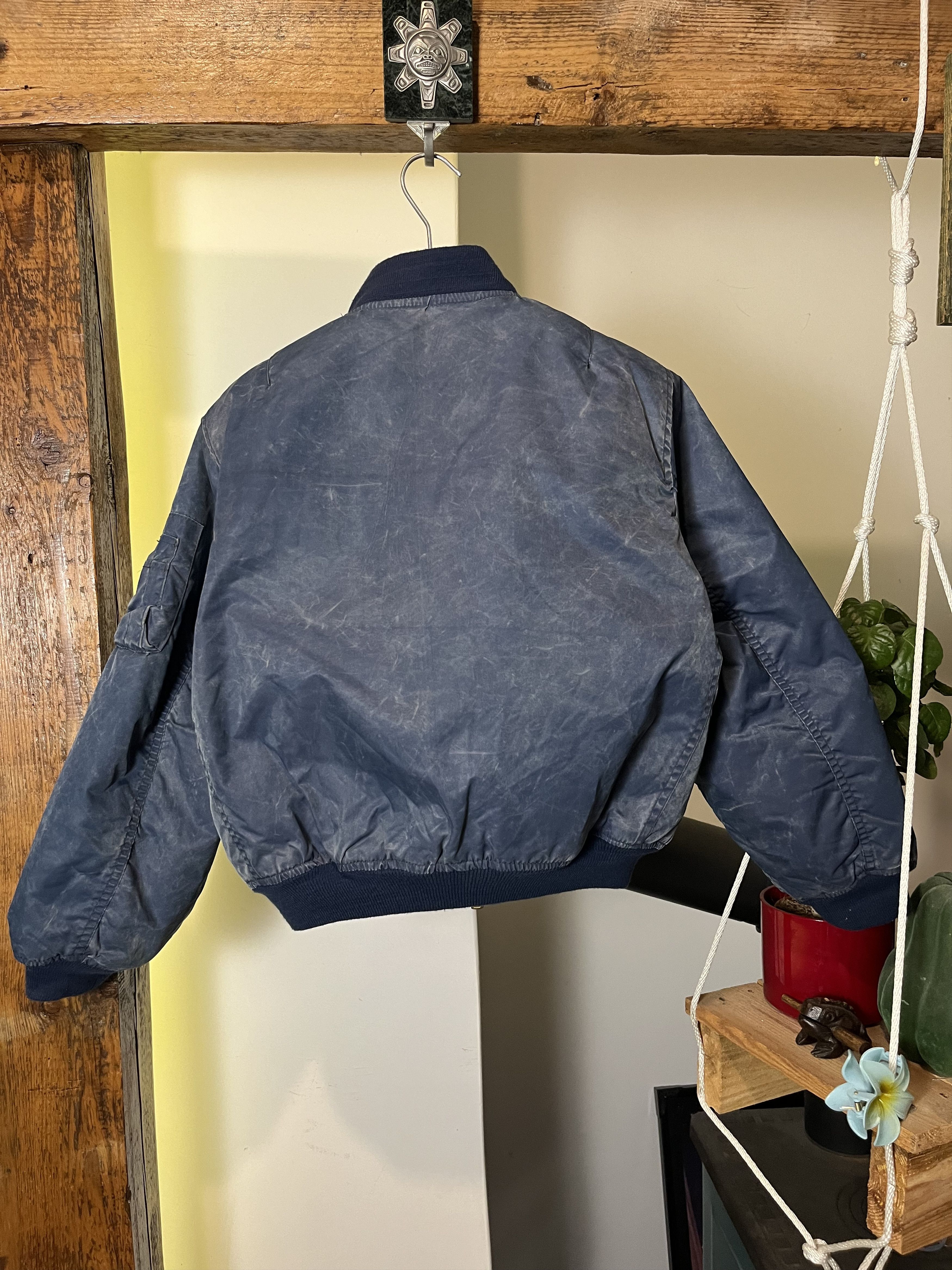 Vintage 90s Reversible MA-1 USA Bomber Flyer Jacket Military Size US XS / EU 42 / 0 - 3 Thumbnail