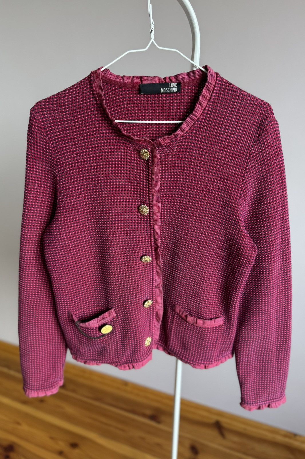 Moschino Love Moschino Pink Knit Cardigan Blazer Sweater Size XL / US 12-14 / IT 48-50 - 5 Thumbnail
