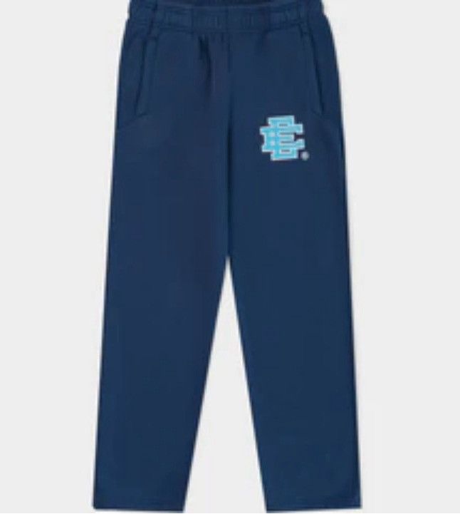 Eric Emanuel Eric Emanuel navy w light blue EE sweatpansts no cuff large Size US 32 / EU 48 - 1 Thumbnail