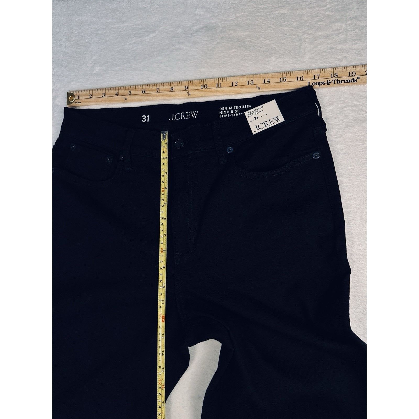 J.Crew J.Crew Womens Denim Trouser Wide Leg Jean Black High Rise Sz Size 31" - 11 Thumbnail