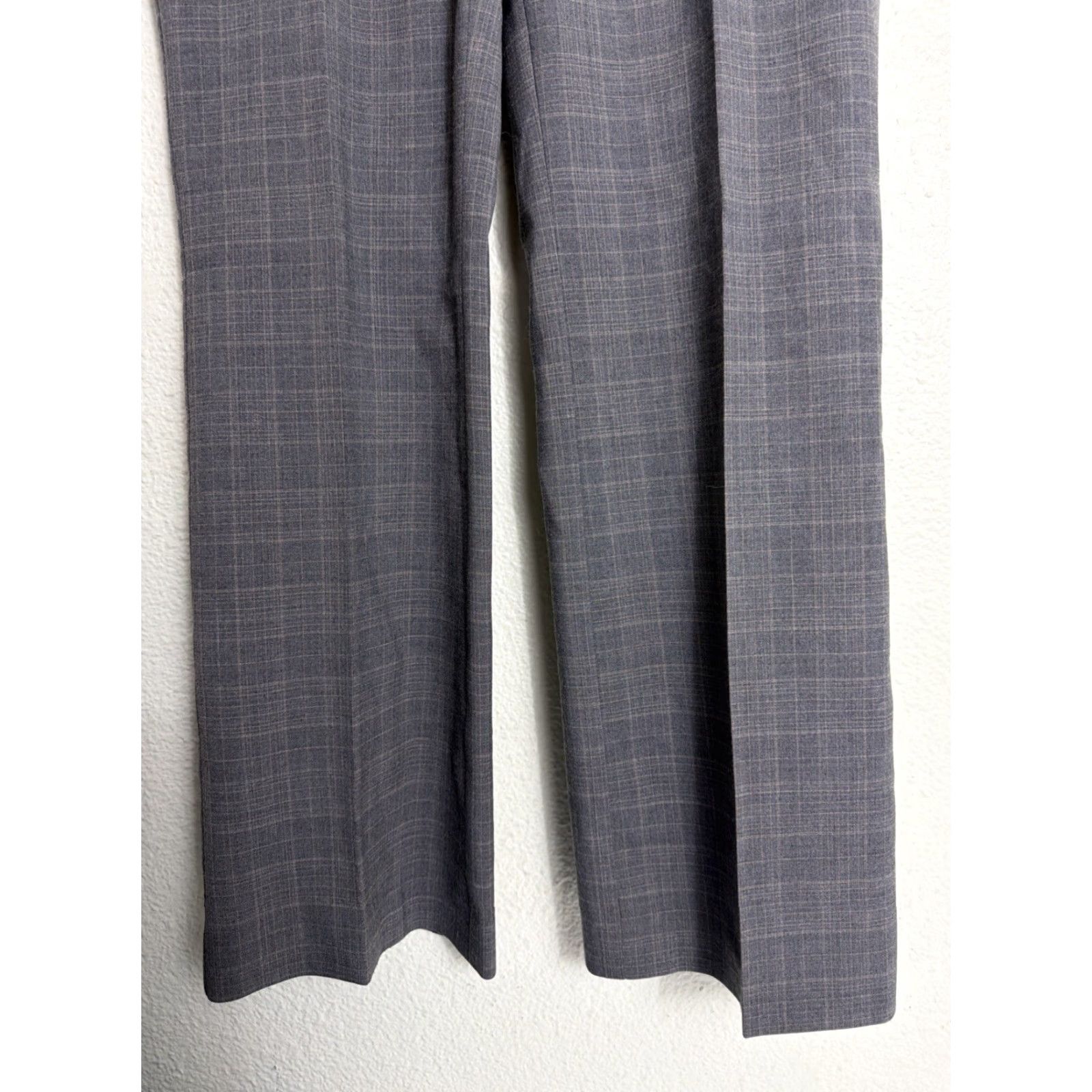 Banana Republic Banana Republic Pants Women 8S Martin-Fit Gray Plaid Cotton Knit Wool Blend Dress Pants Victoria? Size 30" / US 8 / IT 44 - 2 Thumbnail