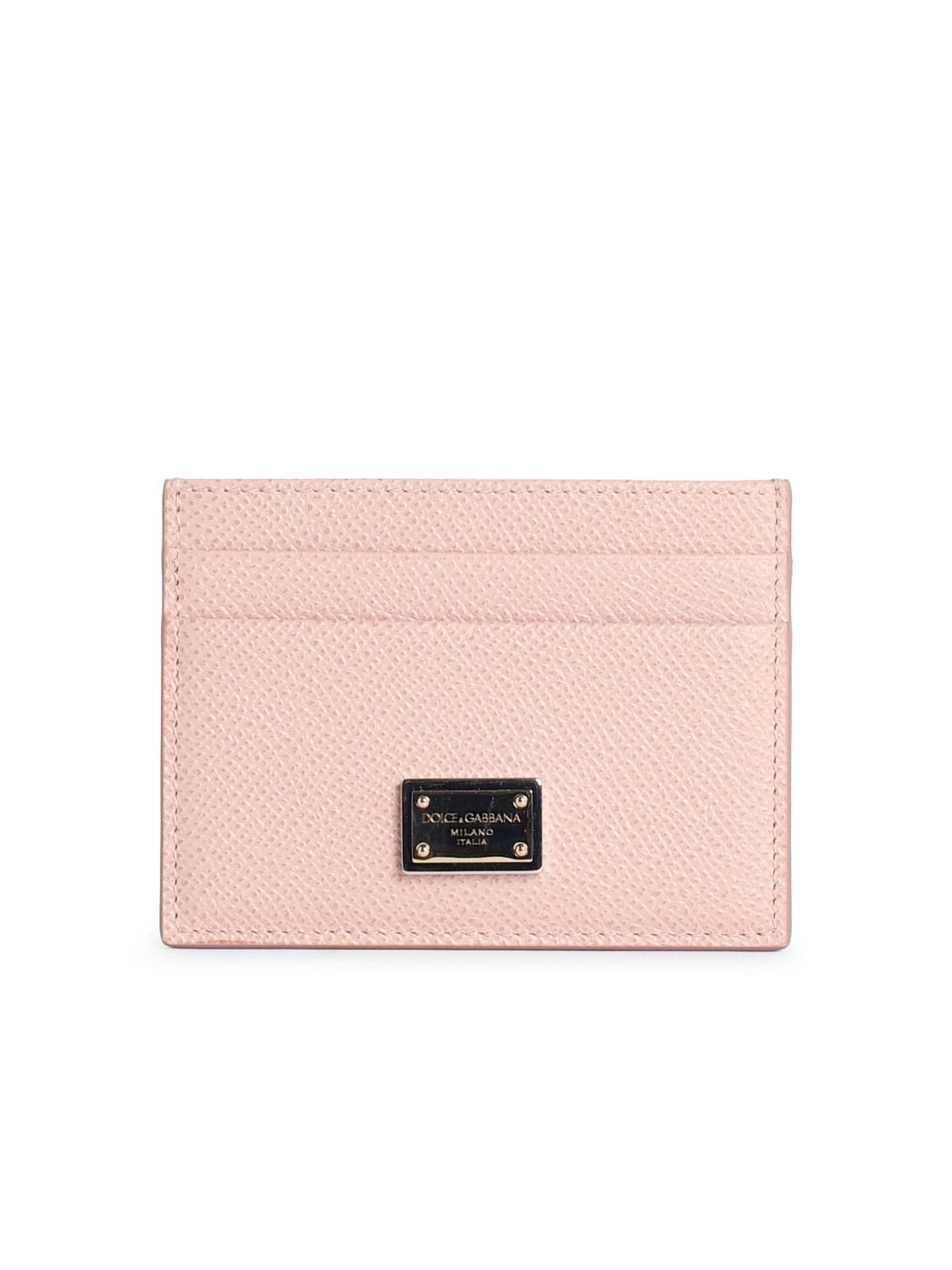 Dolce & Gabbana DOLCE & GABBANA 'Dauphine' Pink Calf Leather Card Holder Size ONE SIZE - 1 Thumbnail