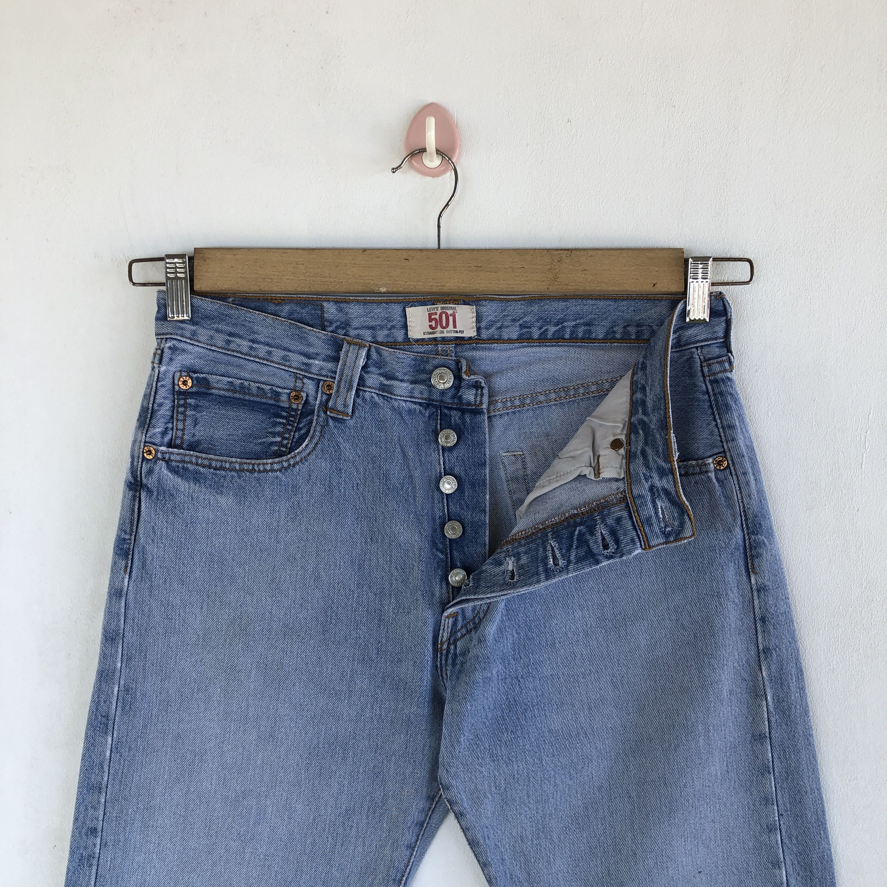 Levi's Vintage Y2K Levis 501 Light Wash Jeans Levi's Sunfaded Denim Size US 30 / EU 46 - 6 Thumbnail