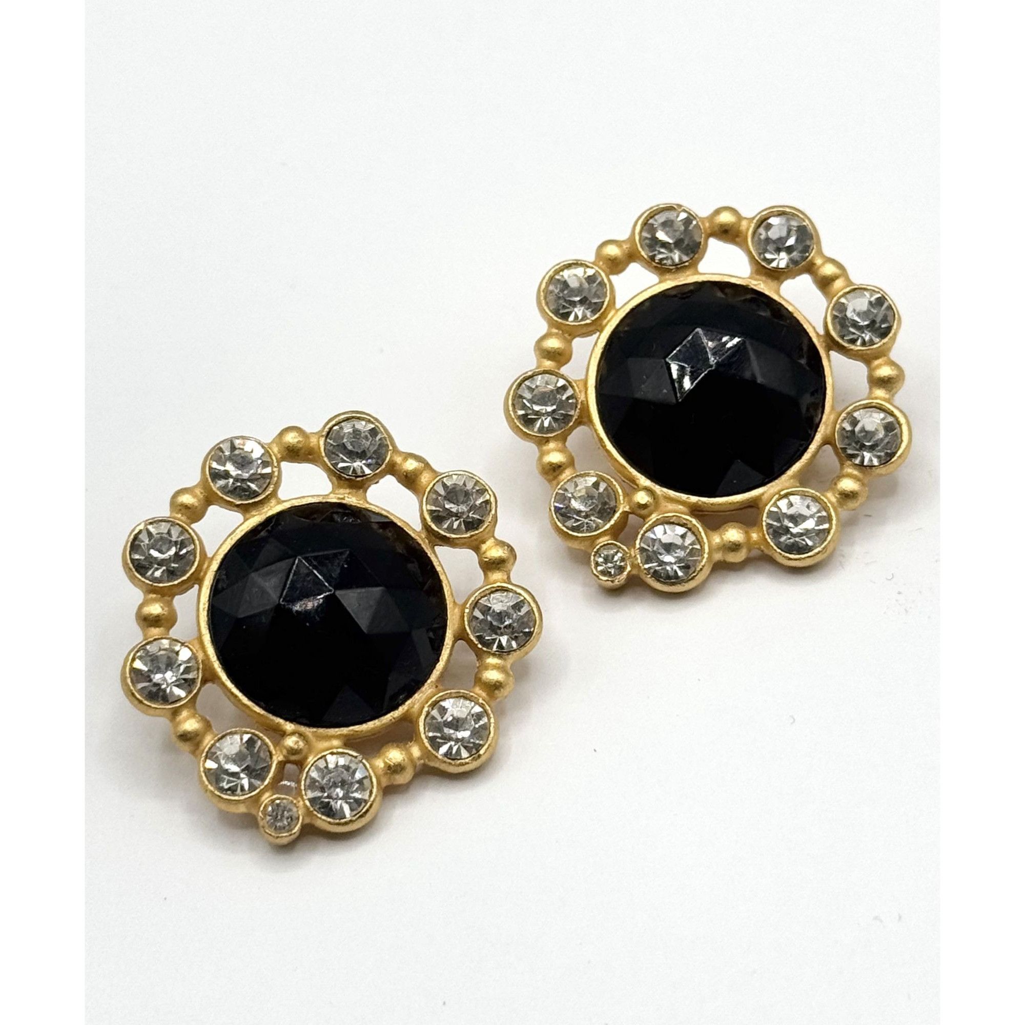 Vintage Vintage C Stein Black Rhinestone Earrings Size ONE SIZE - 4 Thumbnail