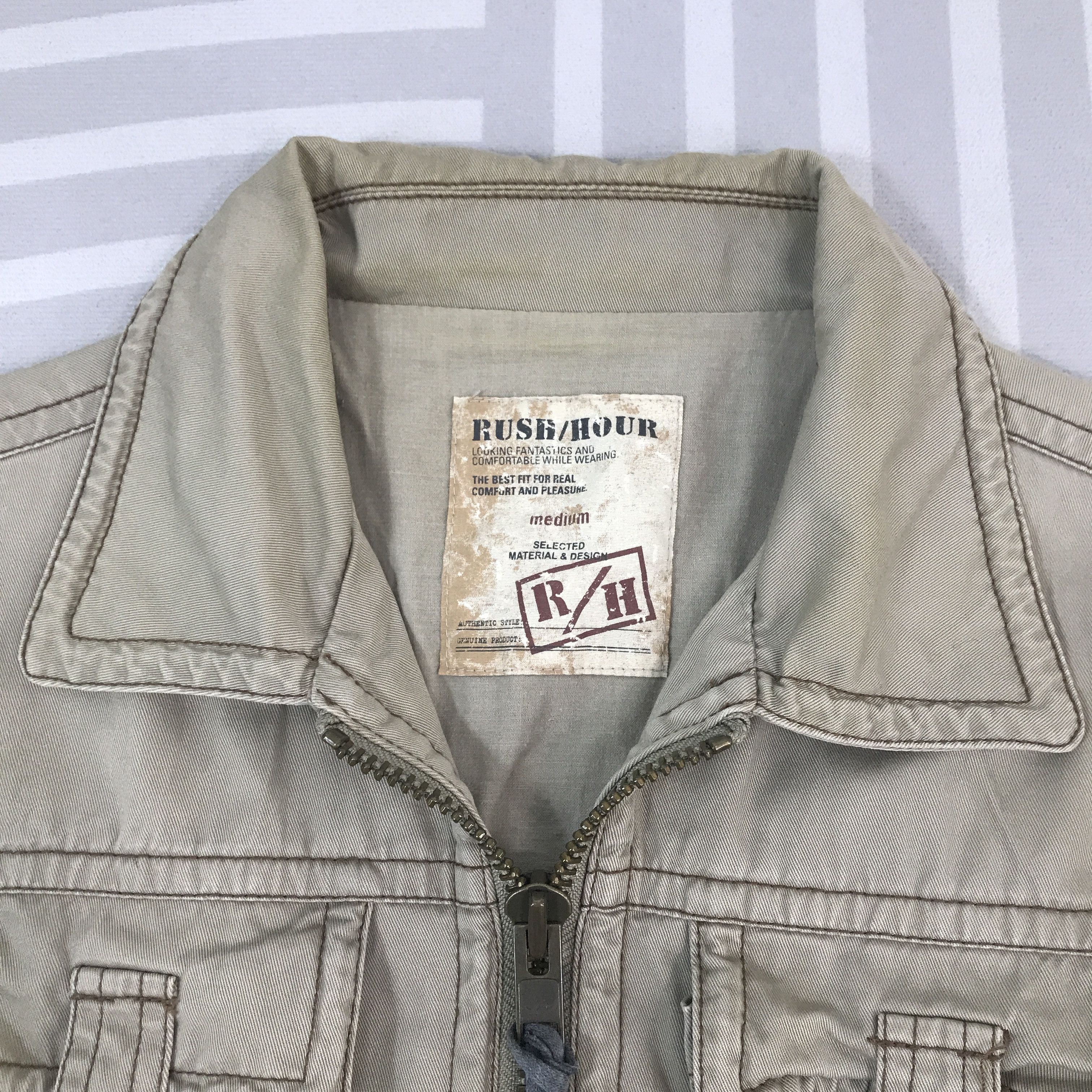 Japanese Brand Vintage Rush/Hour Khaki Tactical pocket Jacket Size US M / EU 48-50 / 2 - 12 Thumbnail