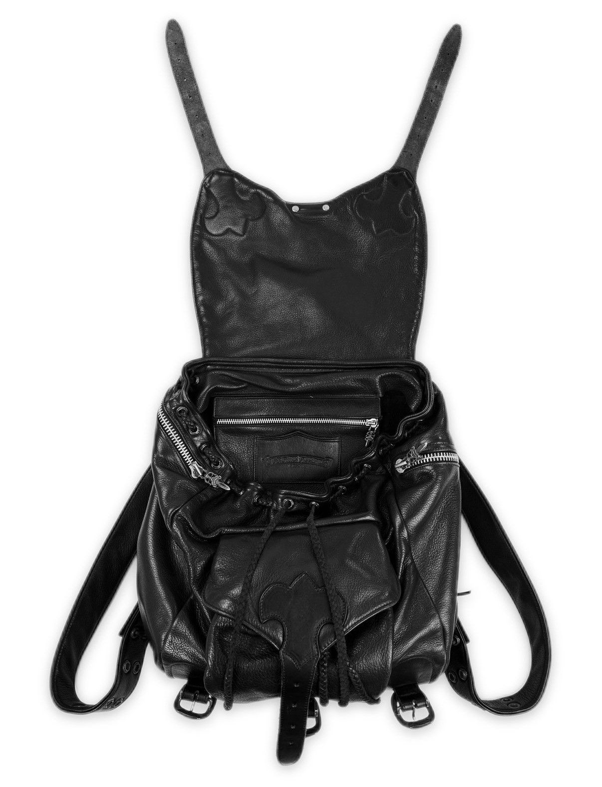 Chrome Hearts Chrome Hearts Triple Gunslinger Fleur Black Leather Braided Backpack Size ONE SIZE - 4 Thumbnail