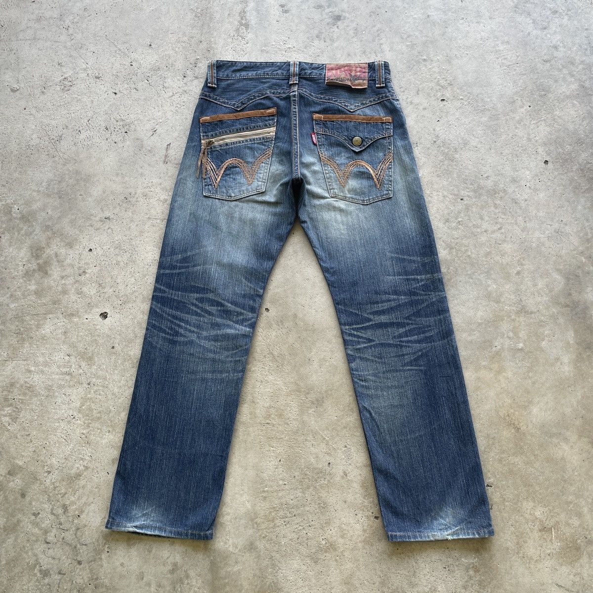 Edwin × Japanese Brand × Jean W33 Vintage Edwin Distressed Denim Faded Jeans Pants Size US 33 - 1 Thumbnail