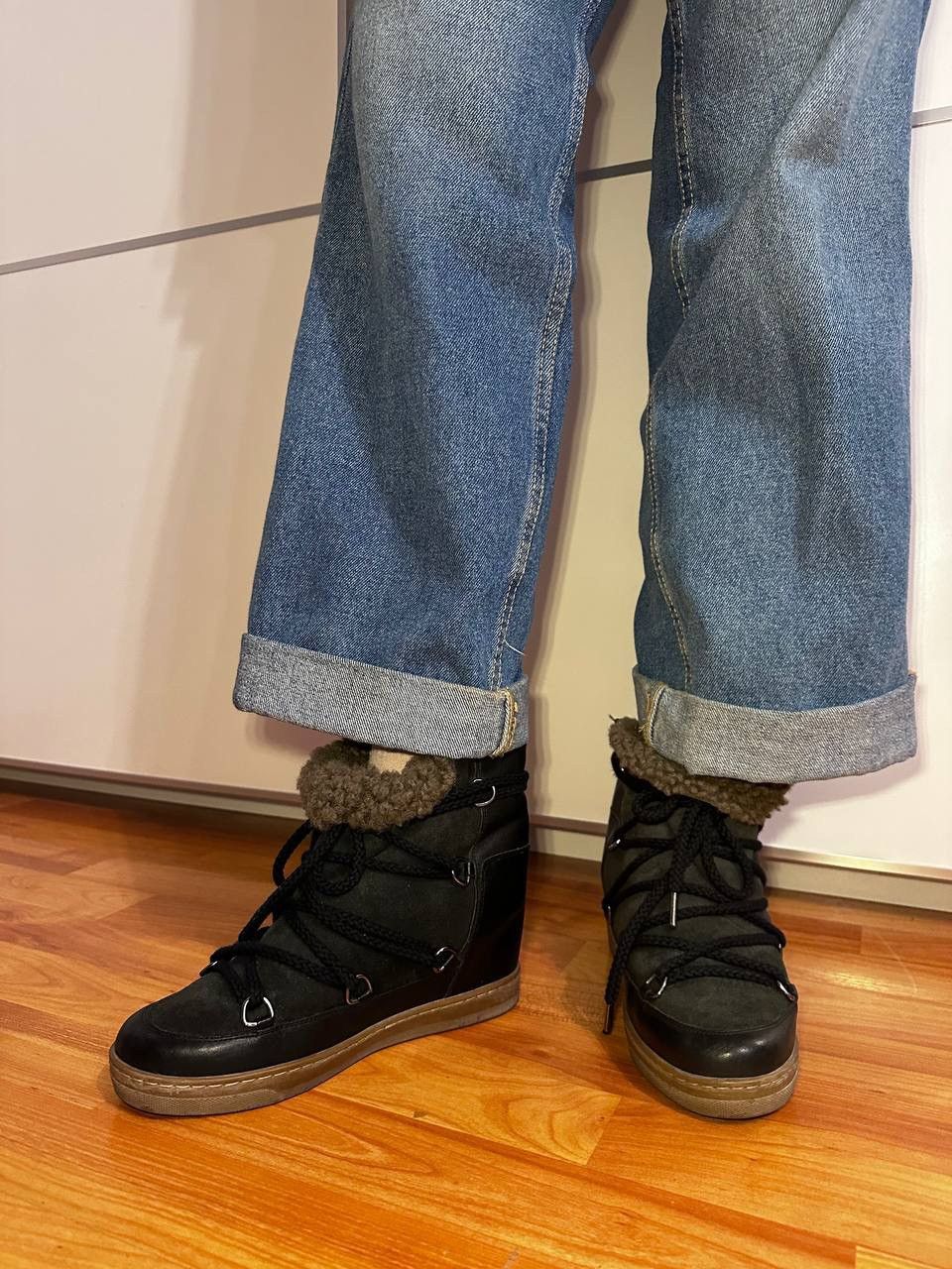 Isabel Marant Isabel Marant Nowles shearling-trimmed leather ankle boots Size US 7 / IT 37 - 2 Thumbnail