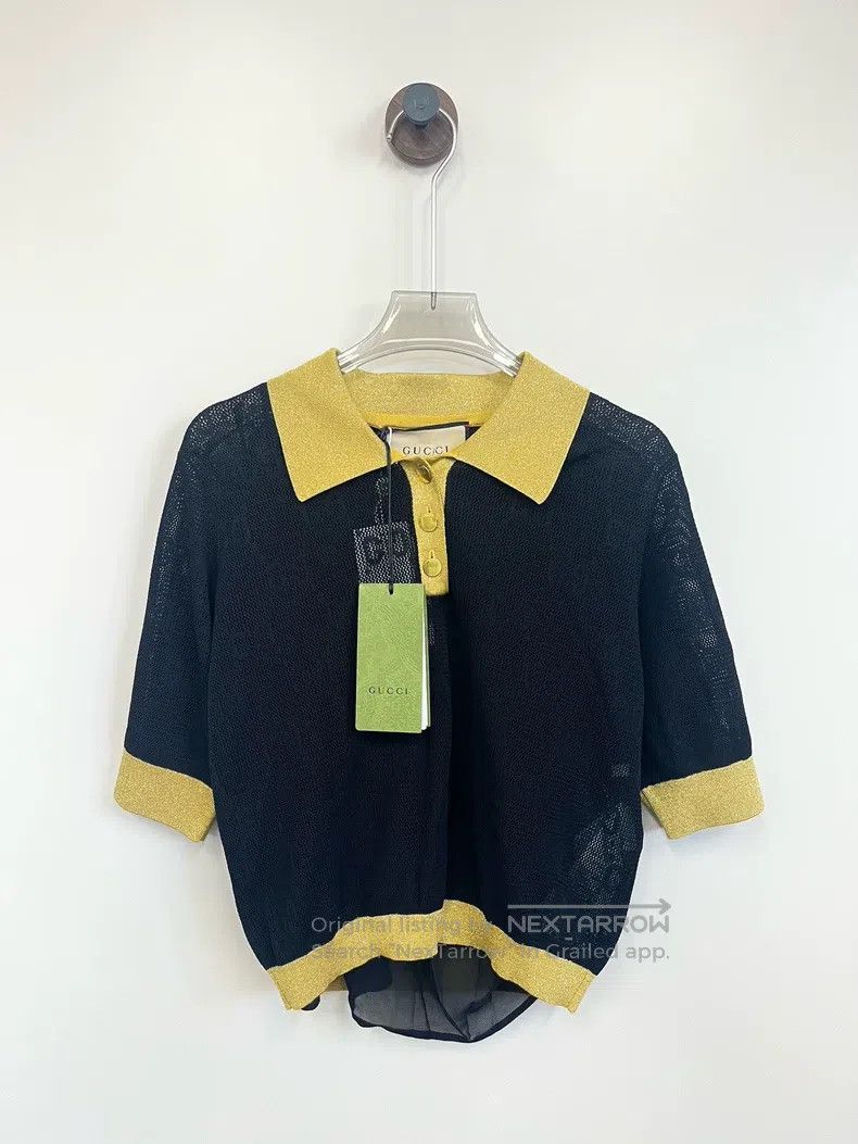 Gucci Gucci Black and gold colour block dark pattern old flower Size L / US 10 / IT 46 - 1 Thumbnail