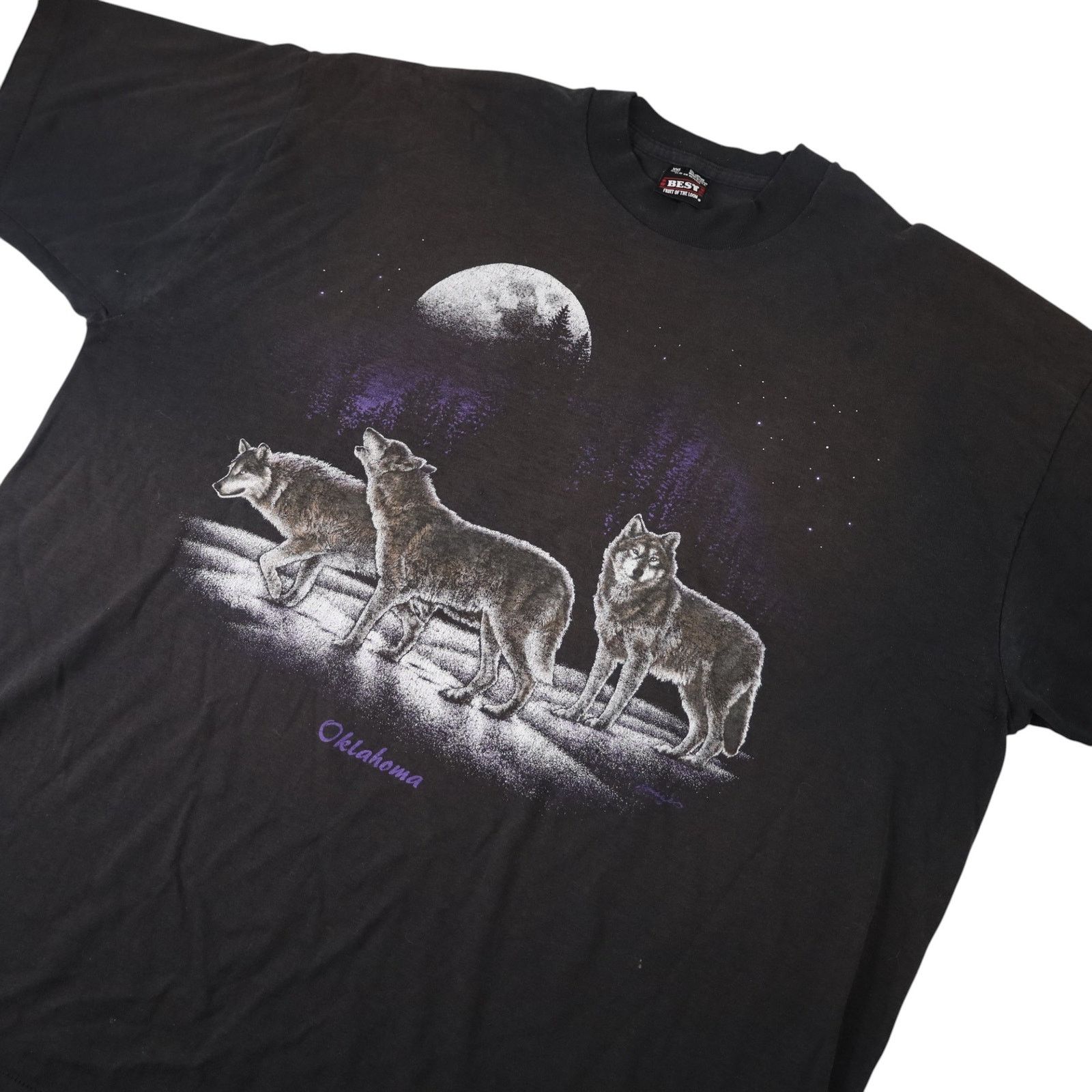 Vintage Vintage Wolf Night Scene Graphic T Shirt Size US XXL / EU 58 / 5 - 2 Thumbnail