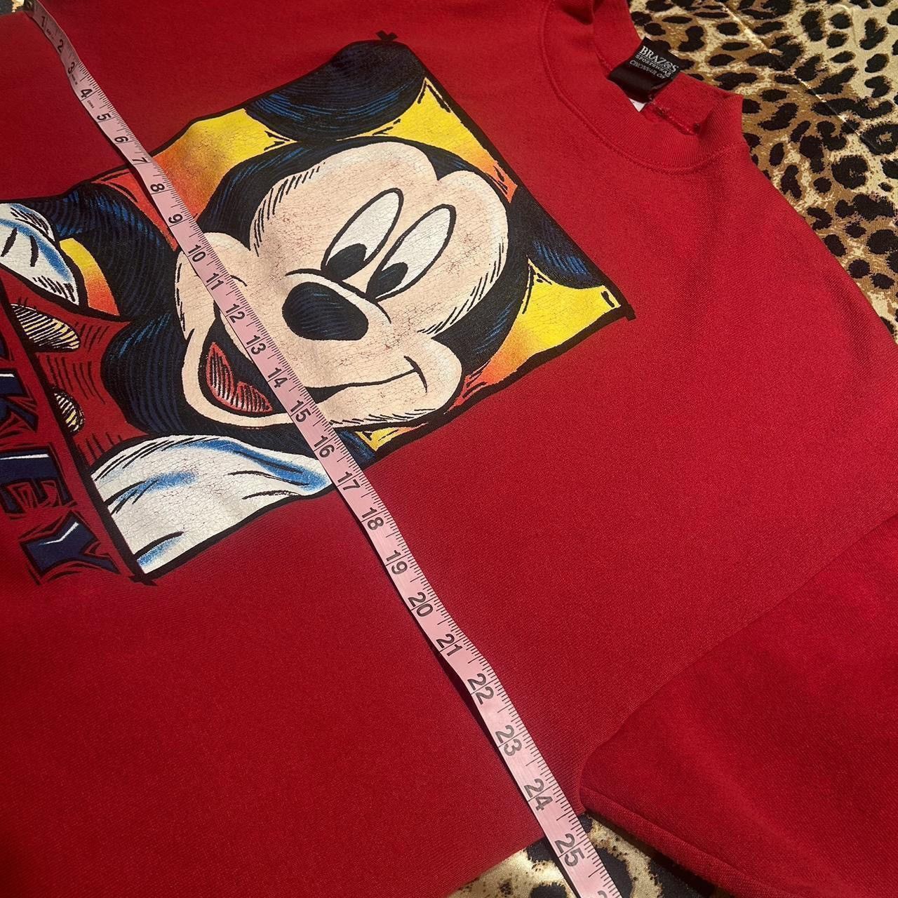 Disney × Vintage Vintage Mickey Mouse Mickey Disney Red Crewneck Sweatshirt Size US XL / EU 56 / 4 - 5 Thumbnail