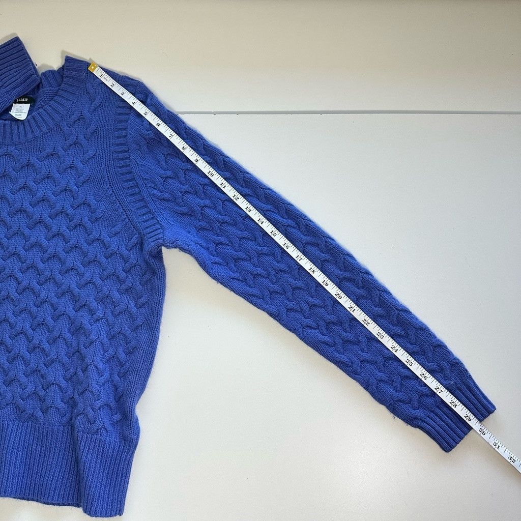 J.Crew J. Crew Cable Knit Wool Crewneck Pullover Sweater in Blue XL Size XL / US 12-14 / IT 48-50 - 9 Thumbnail