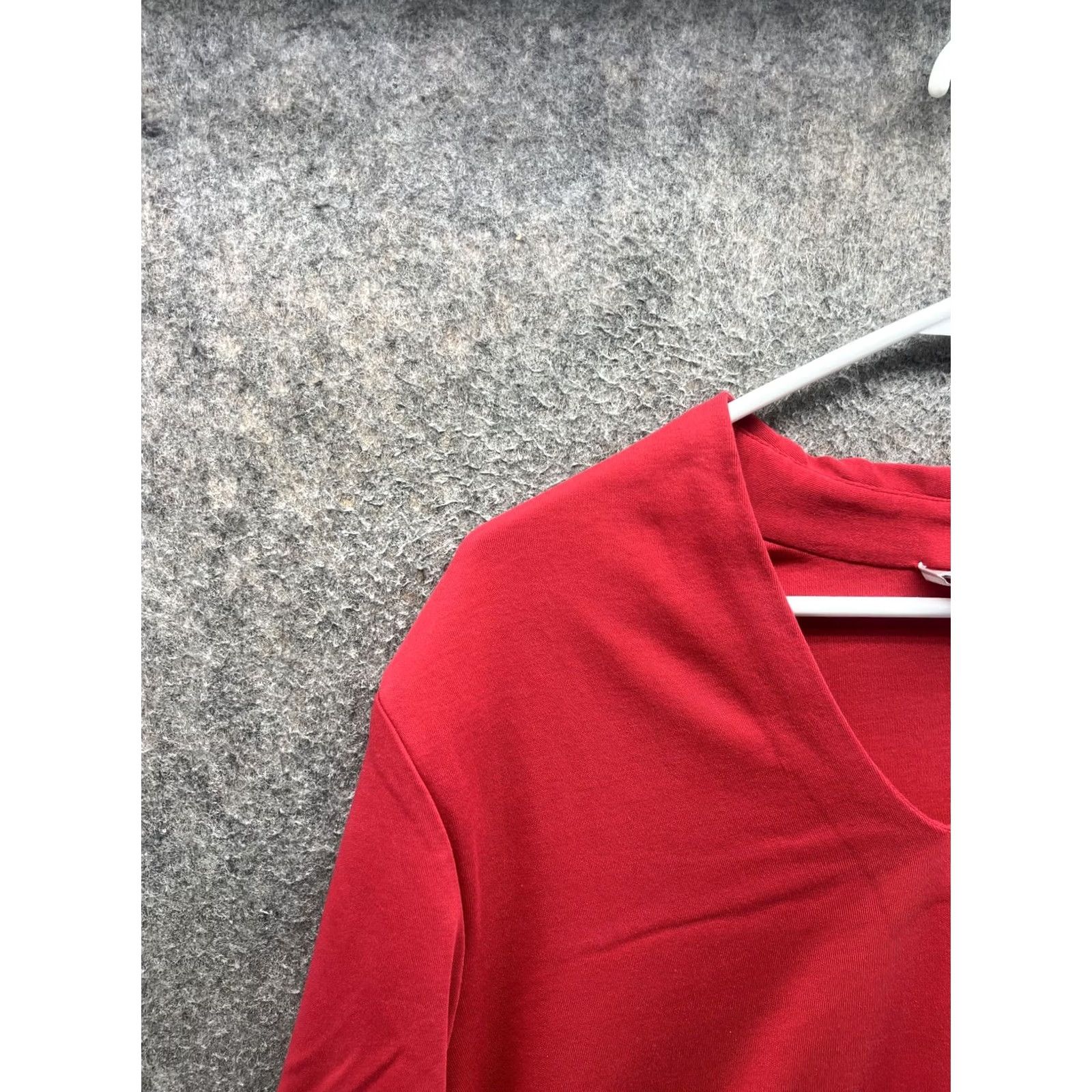 Vintage Chico's Shirt Womens Large Red V Neck Long Sleeve Jersey Top Relaxed Fit Size L / US 10 / IT 46 - 6 Thumbnail