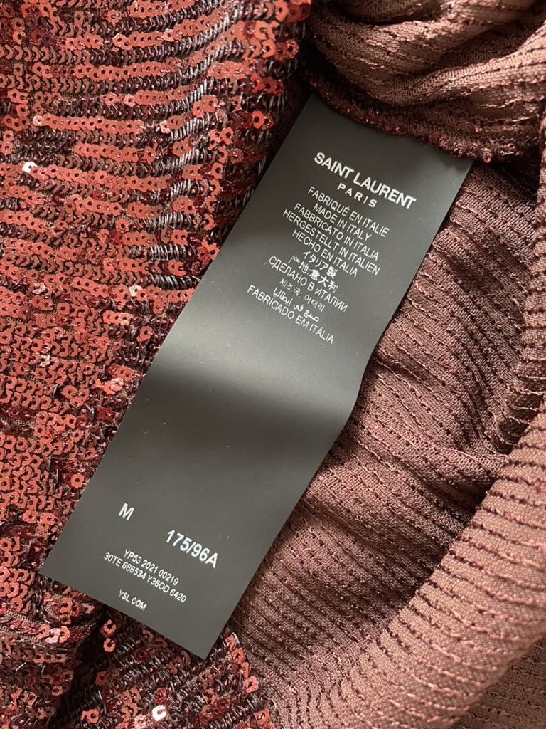 Saint Laurent Paris SS22 Saint Laurent Long Sleeve Sequin Polo Shirt Size US M / EU 48-50 / 2 - 12 Thumbnail