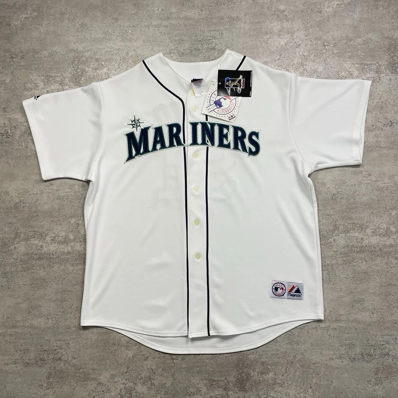 MLB × Majestic × Vintage DEADSTOCK ICHIRO SUZUKI #51 SEATTLE MARINERS MAJESTIC JERSEY Size US XXL / EU 58 / 5 - 2 Thumbnail