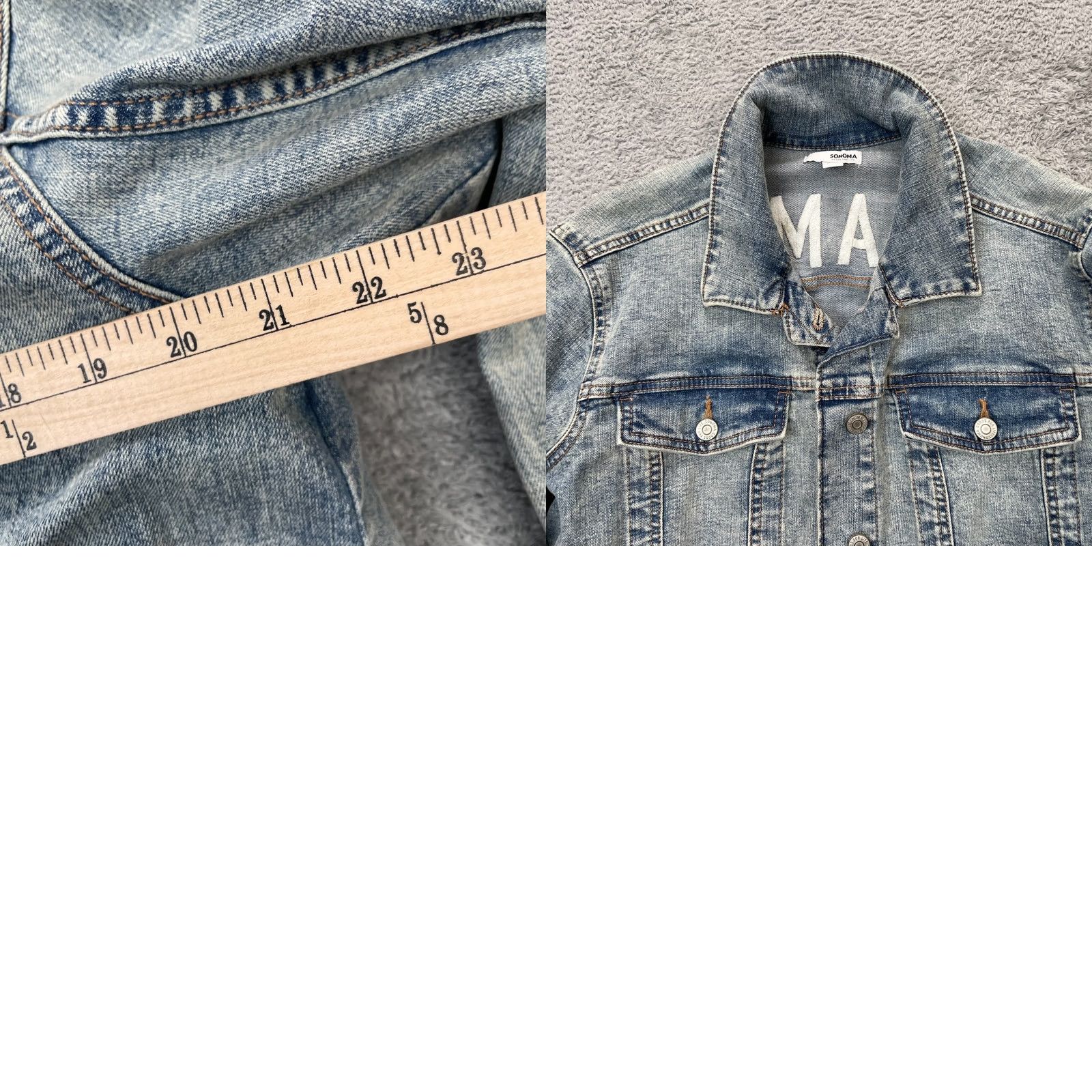 Denime Mama Jacket Womens Medium Blue Sonoma Denim Trucker Coat Embroidered Mom Size M / US 6-8 / IT 42-44 - 8 Thumbnail