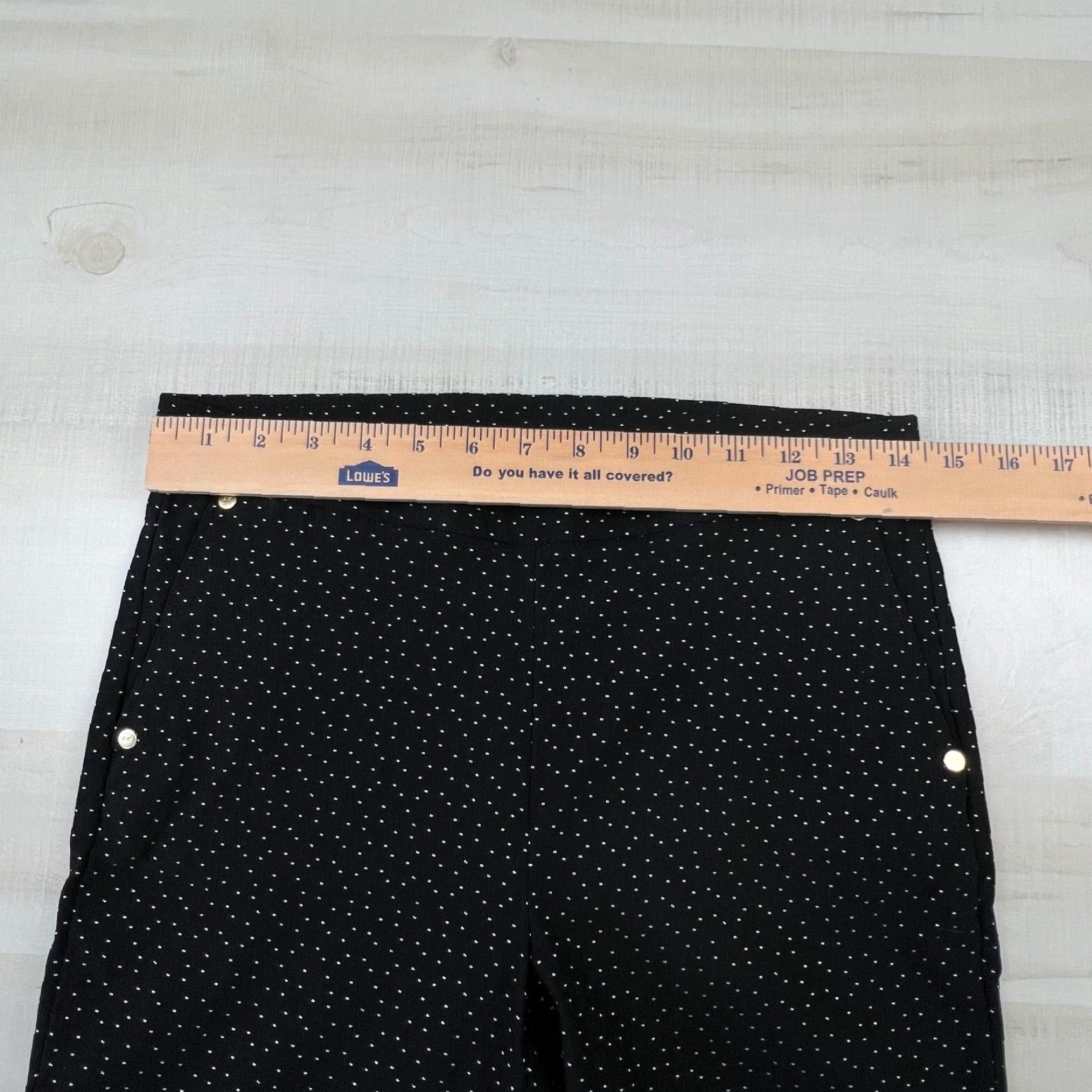 Anne Klein Anne Klein Womens Black Polka Dot Cropped Pants Size 4 Stretch Mid Rise Straight Leg Size 27" / US 4 / IT 40 - 7 Thumbnail