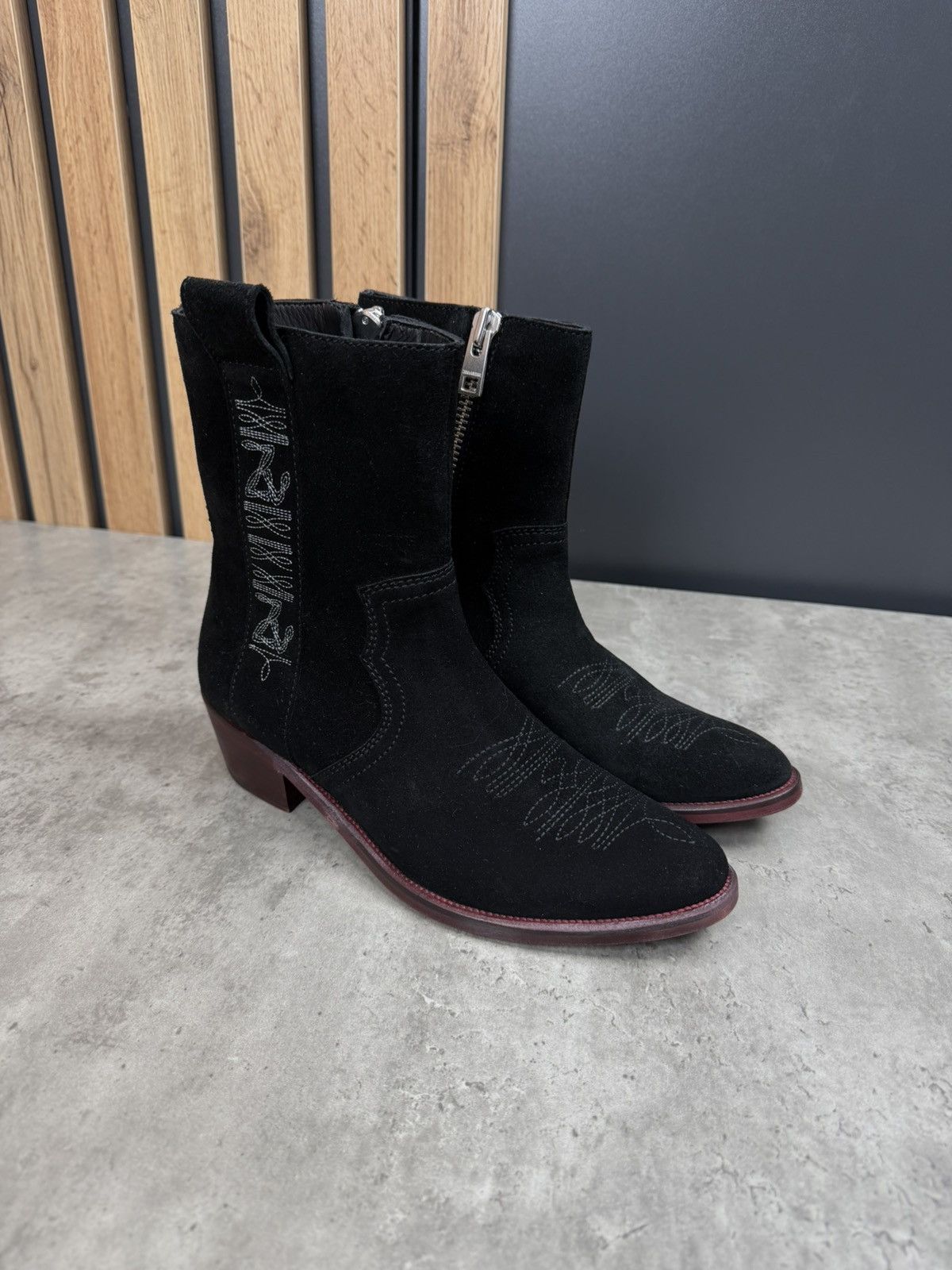Zadig & Voltaire Zadig & Voltaire Black Western Suede Ankle Boots Size 39 Size US 9 / IT 39 - 1 Thumbnail