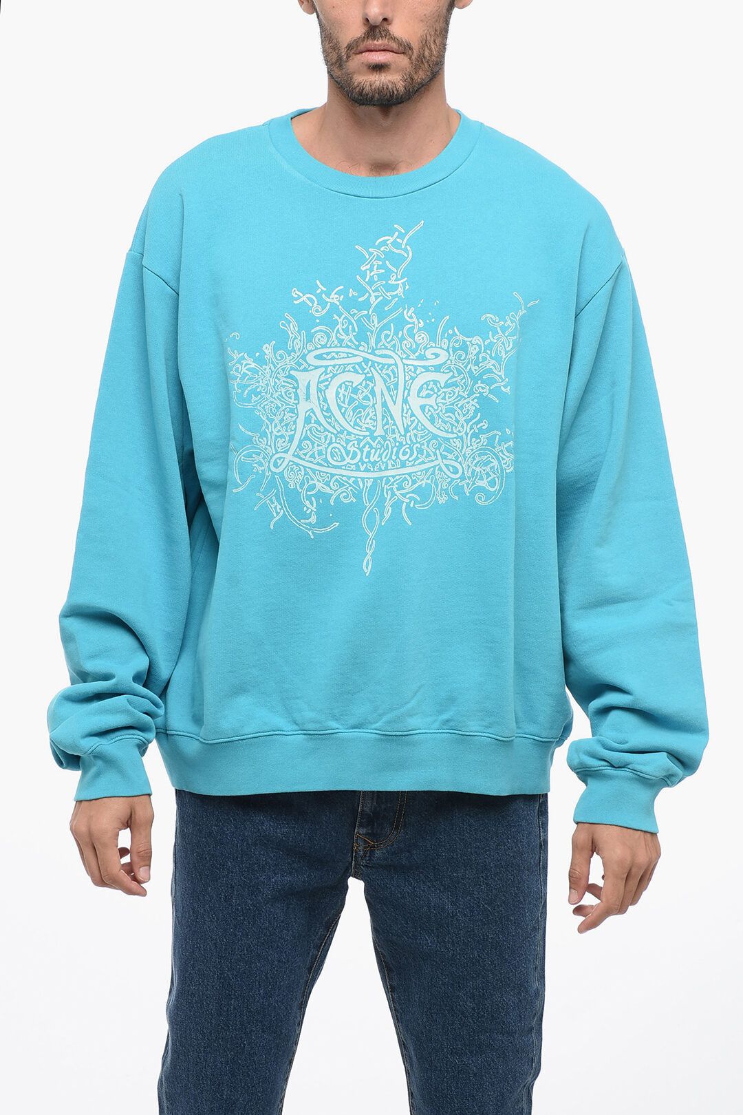 Acne Studios og1mm0325 Crewneck Sweatshirt in Light Blue Size US S / EU 44-46 / 1 - 1 Thumbnail