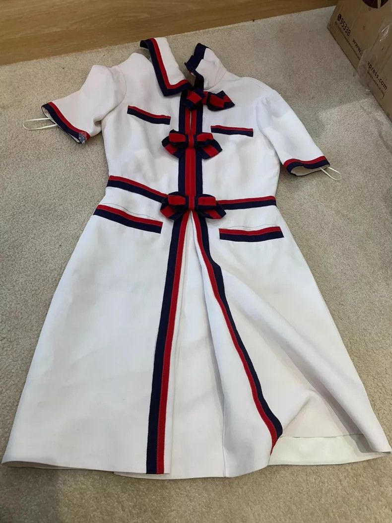 Gucci Butterfly Dress Size 40 with Stripes