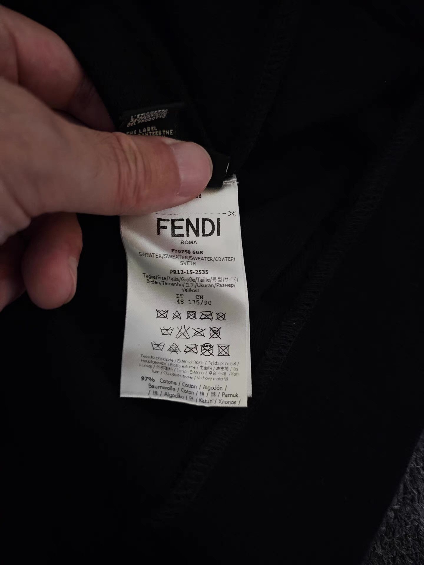 Fendi Fendi black sweatshirt, Size US M / EU 48-50 / 2 - 7 Thumbnail