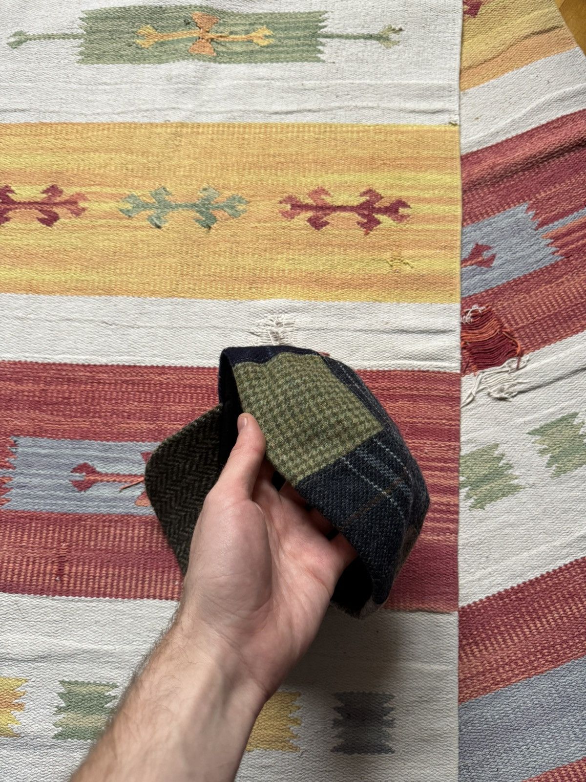 Woolrich Woolen Mills Vintage 90-00’s John Hanly Irish Wool Patchwork Hat Size ONE SIZE - 3 Thumbnail