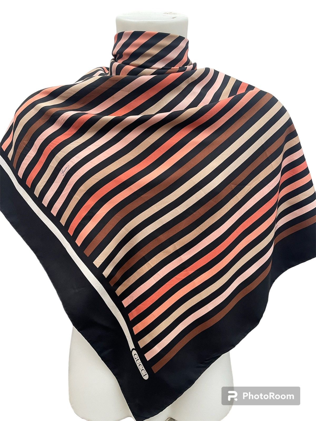 Gucci Gucci Striped Silk Scarf Size ONE SIZE - 9 Thumbnail