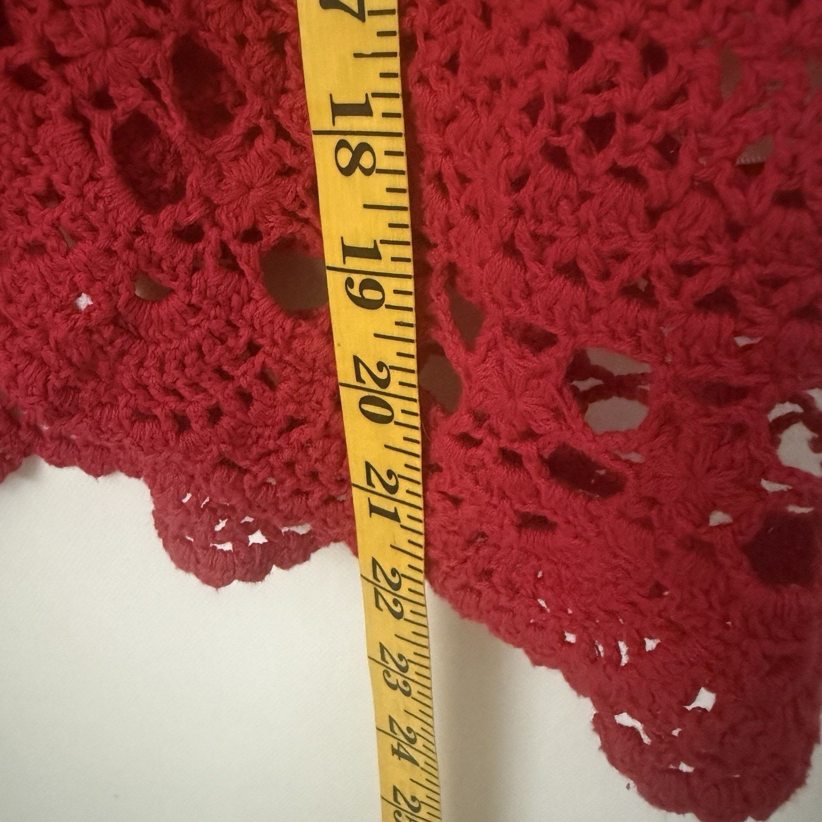 Other Cardigan Sweater Red Boho Crochet Cottagecore Doily Granny Size L / US 10 / IT 46 - 6 Thumbnail