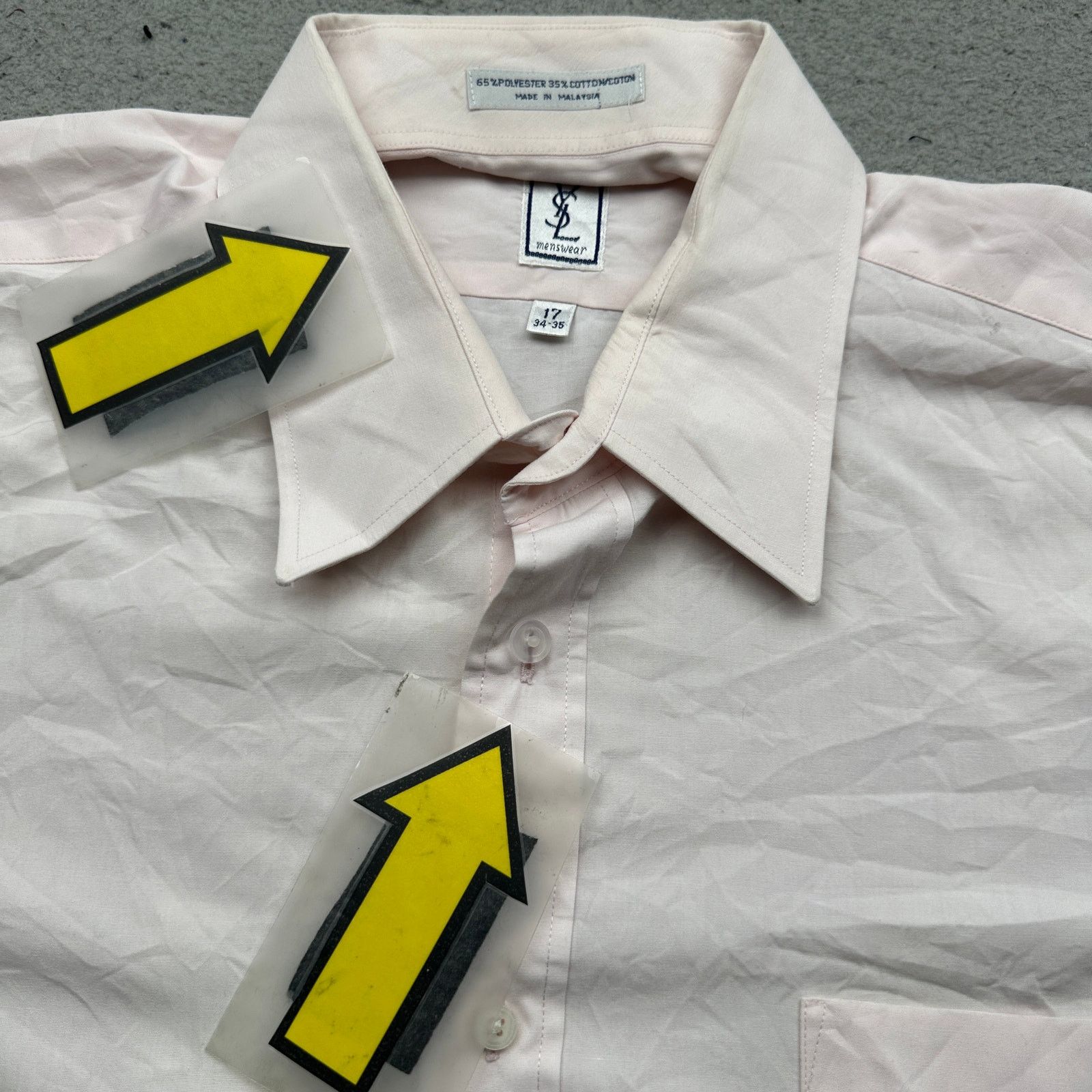 Yves Saint Laurent Vintage 90s YSL Yves Saint Laurent Pink Dress Shirt Mens XL Size US XL / EU 56 / 4 - 7 Thumbnail