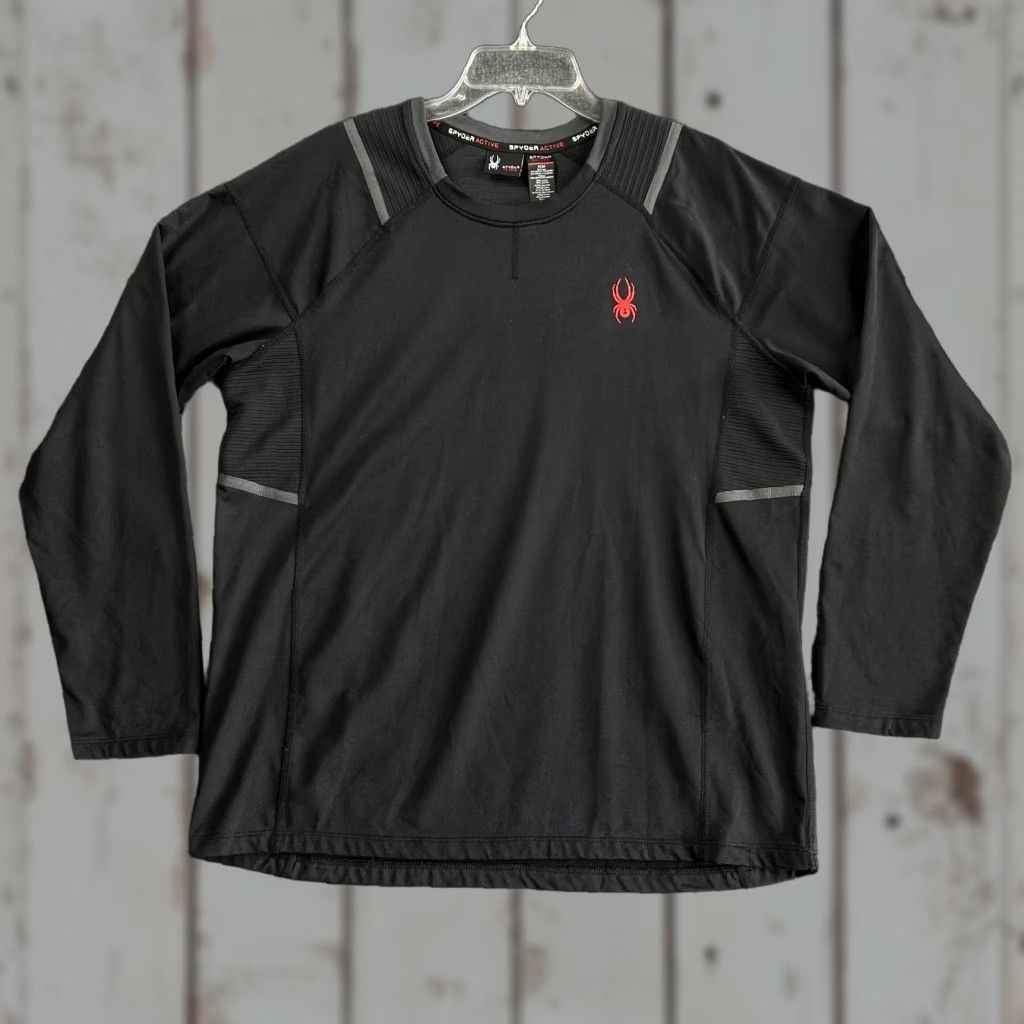 Spyder Spyder Active Long Sleeve Shirt Mens Black M Active Moisture Wicking Outdoors Gorpcore Shirt Mens Size US M / EU 48-50 / 2 - 1 Thumbnail