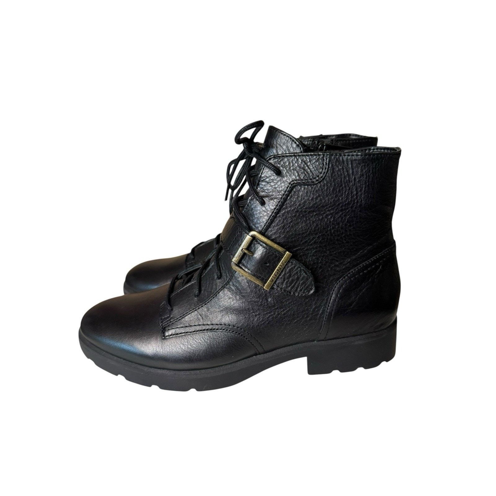 Vionic Vionic NEW Women's Black Leather Catina Combat Boots Size 9 Size US 9 / IT 39 - 5 Thumbnail