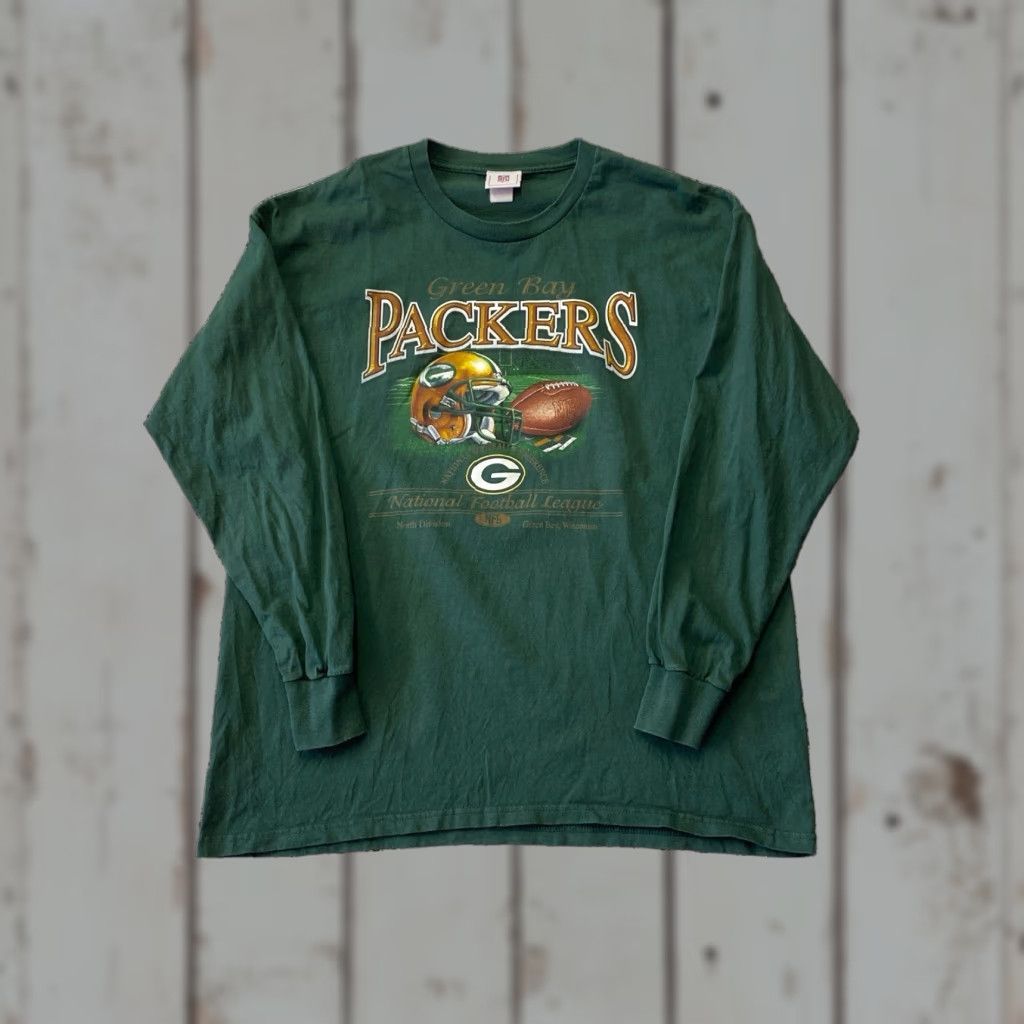 NFL VINTAGE NFL Green Bay Packers helmet Logo T-Shirt Long Sleeve XL Men XS? Size US XL / EU 56 / 4 - 1 Thumbnail