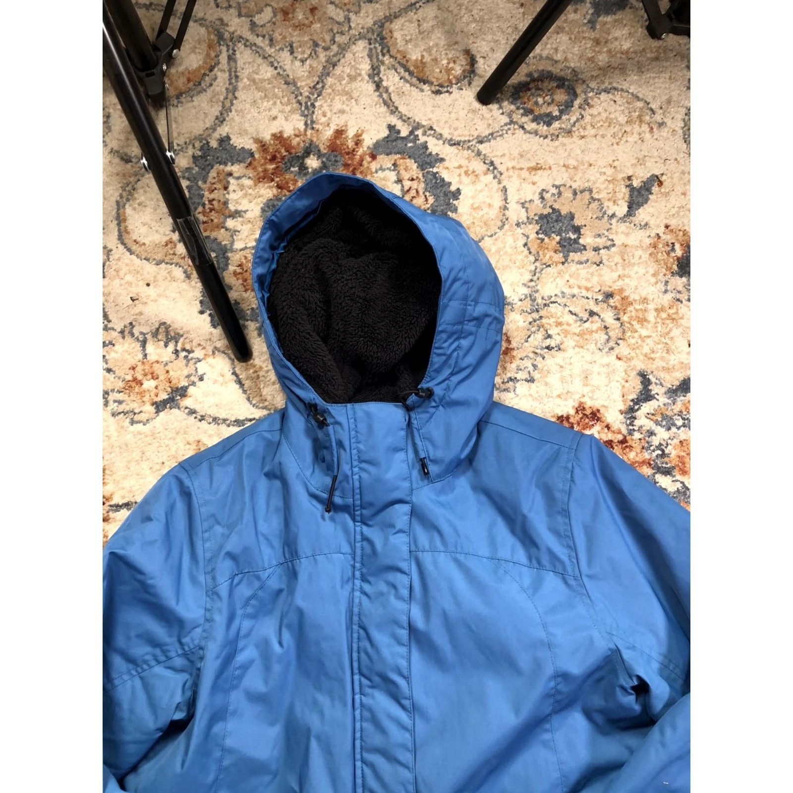 Vintage LL Bean Coat Womens Medium Blue Hooded Fleece Lined Quilted Insulated Parka Size M / US 6-8 / IT 42-44 - 2 Thumbnail